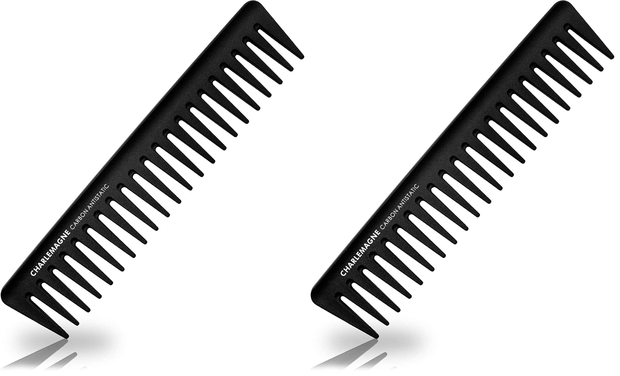 Charlemagne Carbon Fibre Hair Comb - Fine Tooth Mens Comb, 1 Pack - Carbon Cutting & Styling Tool for Men - Antistatic Grooming for Hair & Beard - Curl Detangling Tool for Mens Thick & Fine Locks Halalzen