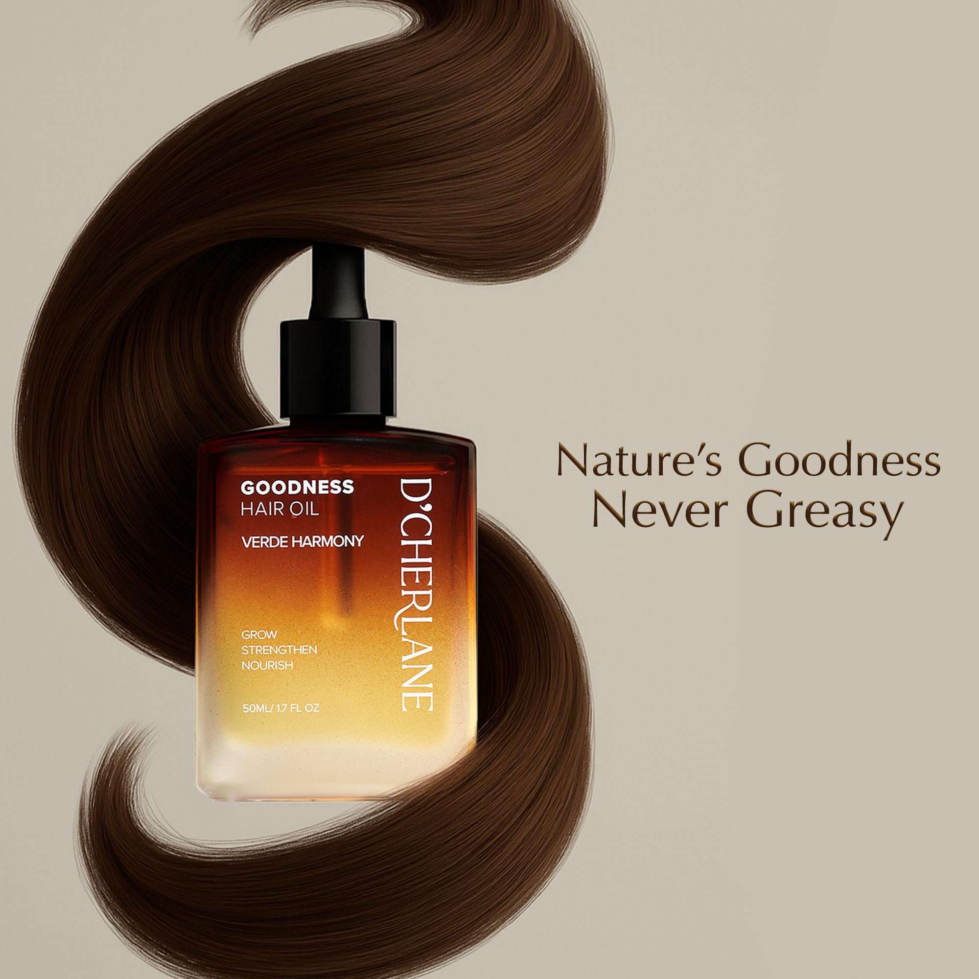 Huile de croissance capillaire D'Cherlane – Traitement du cuir chevelu au romarin, huile d'argan, de coco et de ricin biologique | Formule légère et non grasse pour des cheveux plus volumineux, plus épais et plus forts | Cadeaux pour femmes