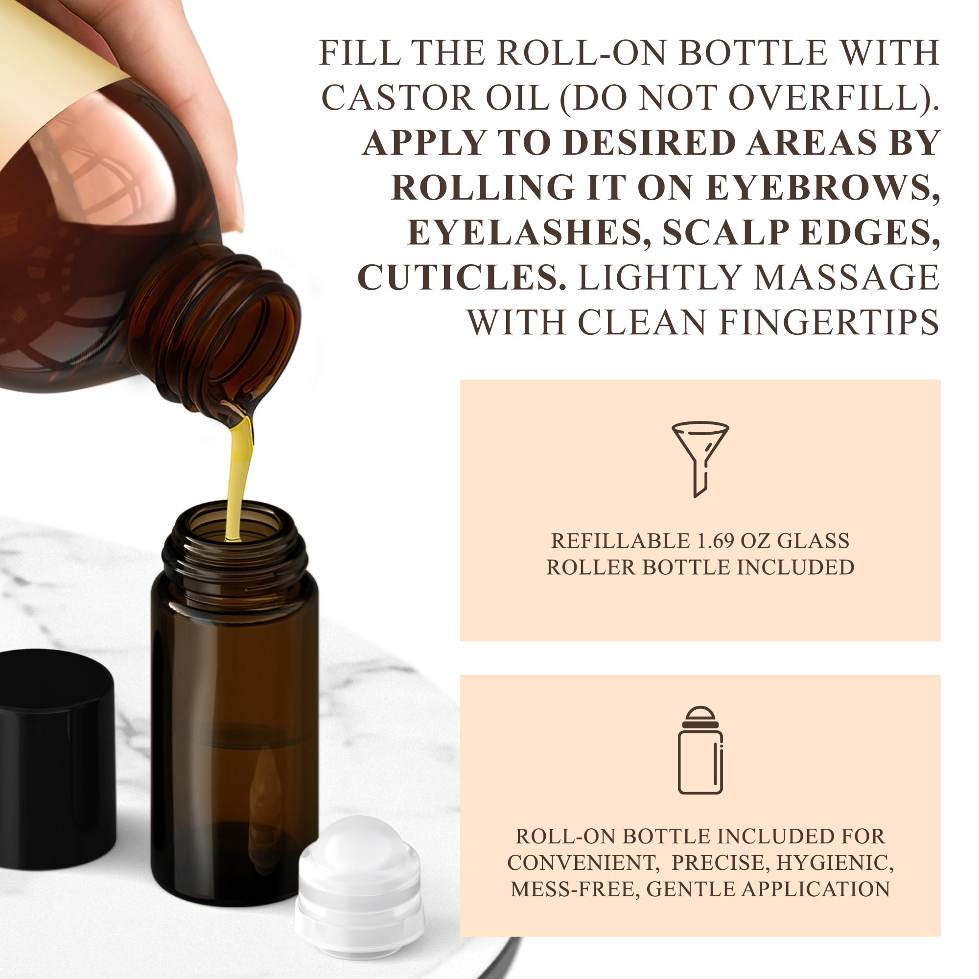 Handcraft Blends Huile de Ricin et Huile de Romarin 236 ml | 100% Pure et Naturelle | Huile Support de Qualité Supérieure | Cheveux, Cils et Sourcils | Cheveux et Corps
