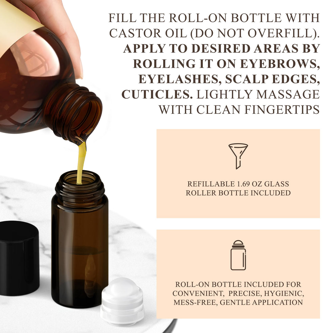 Handcraft Blends Huile de Ricin et Huile de Romarin 236 ml | 100% Pure et Naturelle | Huile Support de Qualité Supérieure | Cheveux, Cils et Sourcils | Cheveux et Corps