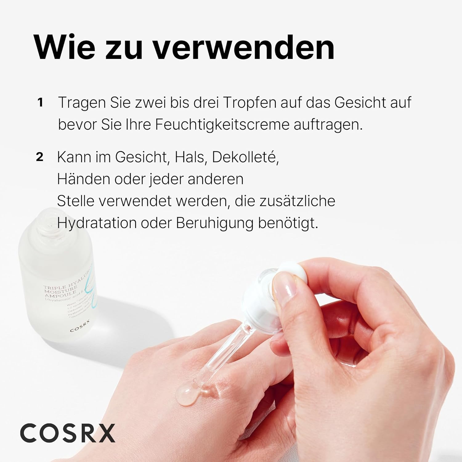 COSRX Hydrium Triple Hyaluronic Moisture Ampoule, 40ml | Hyaluronic Acid Viscous Serum | Korean Skin Care, Vegan, Cruelty Free, Paraben Free, CPNP Registered