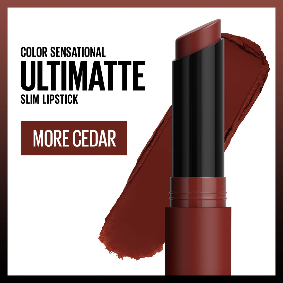 Maybelline Color Sensational Ultimatte Matter Lippenstift, nicht austrocknend, intensive Farbpigmente, More Truffle, Kakaobraun, 1 Stück