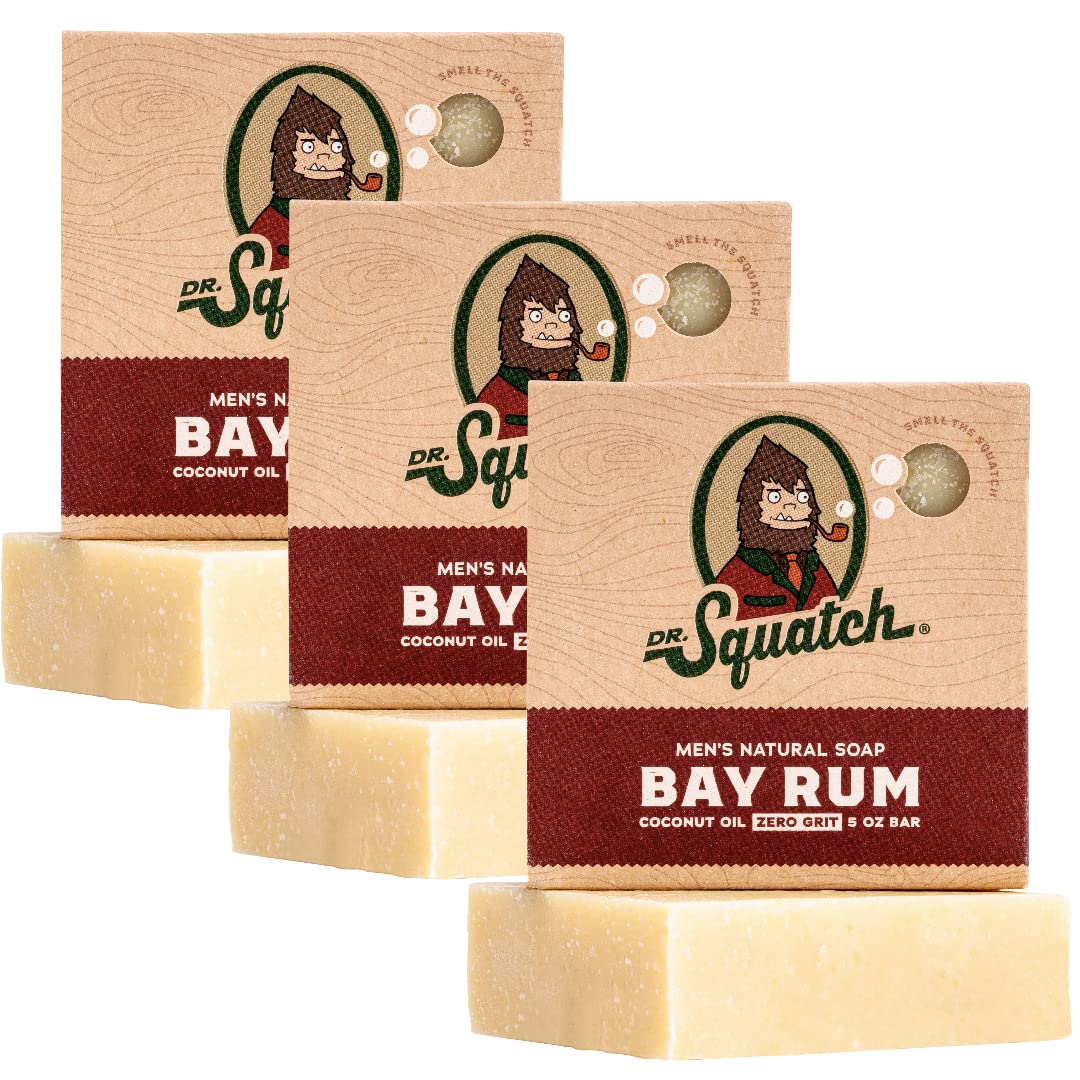 Dr. Squatch Natural Men’s Bar Soap - Cold Process Body Soap Bar with Natural Oils - Gifts for Men - Coconut Castaway (5 oz, 3-Pack)