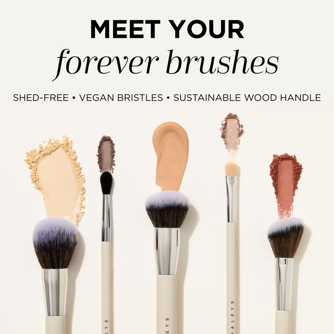 Haleys Beauty Kabuki Foundation Brush For Applying Powder, Foundation, Bronzer, Blush, and Mineral Make up, Soft Bristles, Seamless Blending, Makeup Brushes Essential, Vegan & Cruelty Free