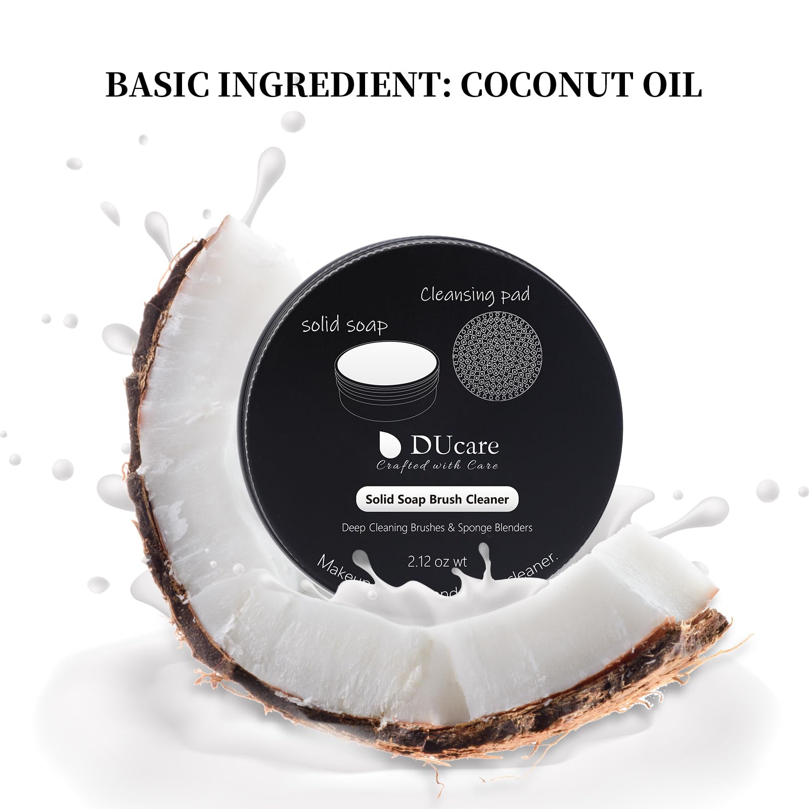 DUcare Makeup Brush Cleaner – Solid Soap Cleanser & Silicone Pad | Clean synthetic & natural bristles. Clean Beauty Blenders. Keep brushes soft. Coconut oil formula. For daily use & travel. Halalzen