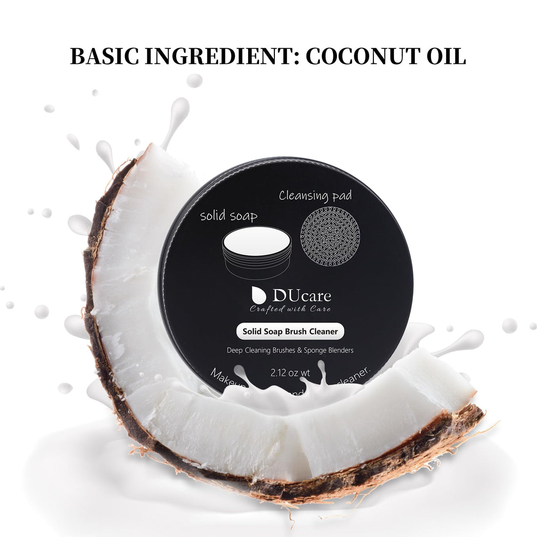 DUcare Makeup Brush Cleaner – Solid Soap Cleanser & Silicone Pad | Clean synthetic & natural bristles. Clean Beauty Blenders. Keep brushes soft. Coconut oil formula. For daily use & travel. Halalzen