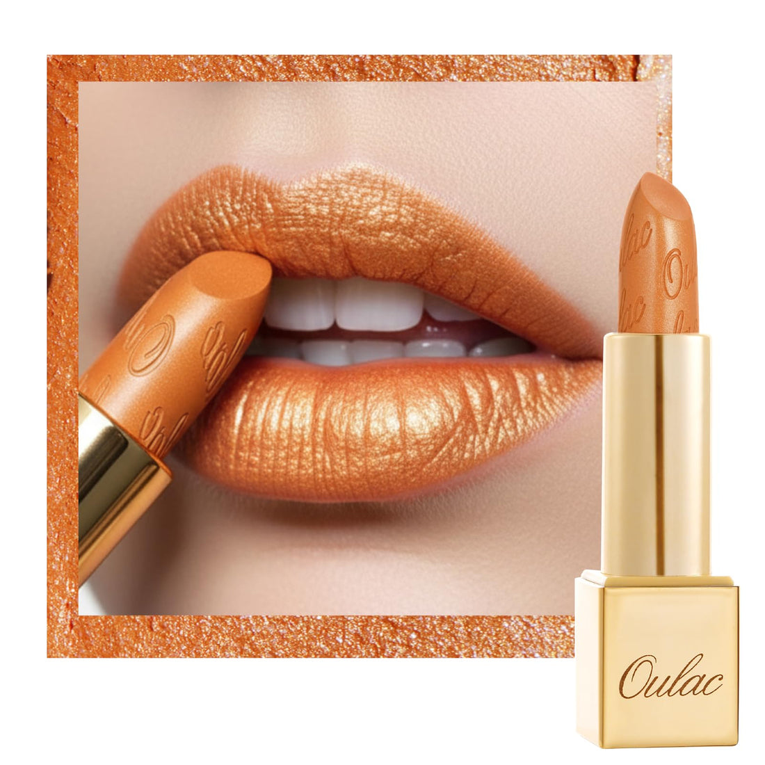 OULAC Metallic Shine Glitter Lipstick, Pink High Impact Lipcolor, Lightweight Soft and Ultra Hydrating, Long Lasting, Vegan & Cruelty-Free, Full-Coverage Lip Color 4.3 g/0.15 HIP & HIPPIE(11) Halalzen