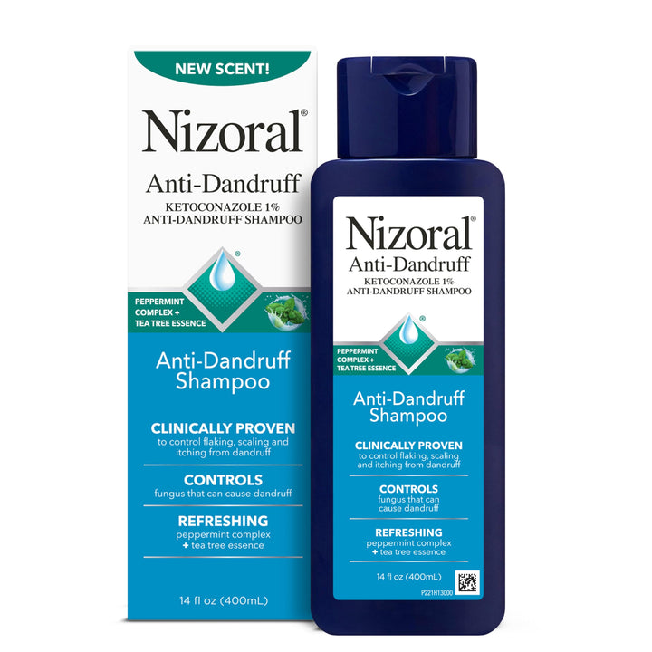 Nizoral Anti-Dandruff Shampoo with 1% Ketoconazole, 14 Fl Oz, Fresh Scent, Anti Fungal Shampoo