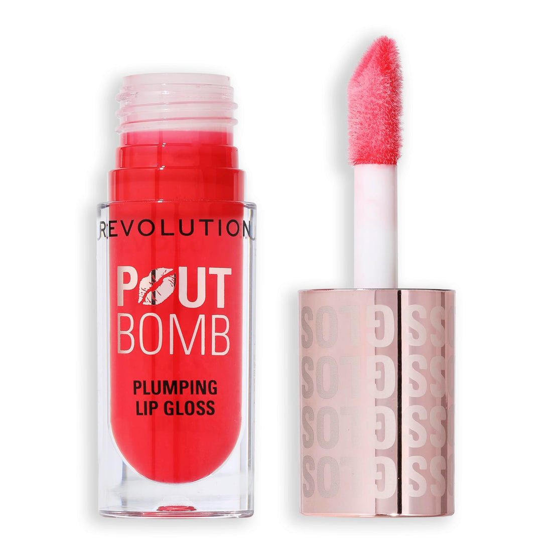 Revolution Beauty, Pout Bomb Plumping Lip Gloss, High-Shine for Glossy, Fuller & Plump Lips with Hyaluronic Acid & Peptides, Vegan & Cruelty-Free, Sheer Milky Nude Halalzen