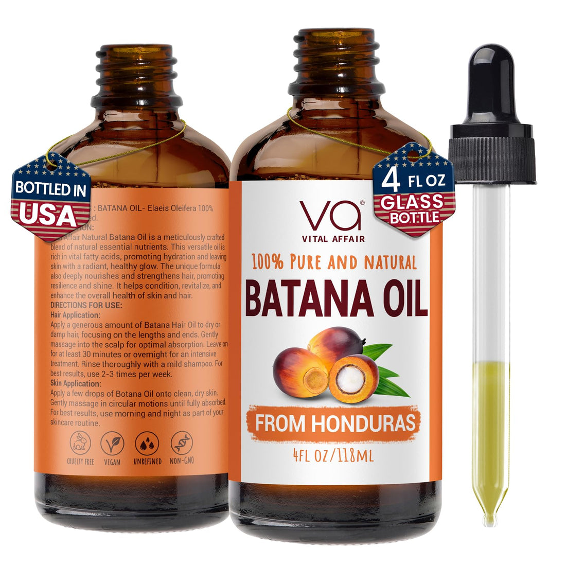 VITAL AFFAIR Blend Of Pure Rosemary Oil For Hair Growth With Castor, Batana, Jojoba Oil-Infused With Biotin & Vitamin E-Blend of Effective Hair Oils for Hair Growth-Strengthening Treatment 6 Fl Oz Halalzen