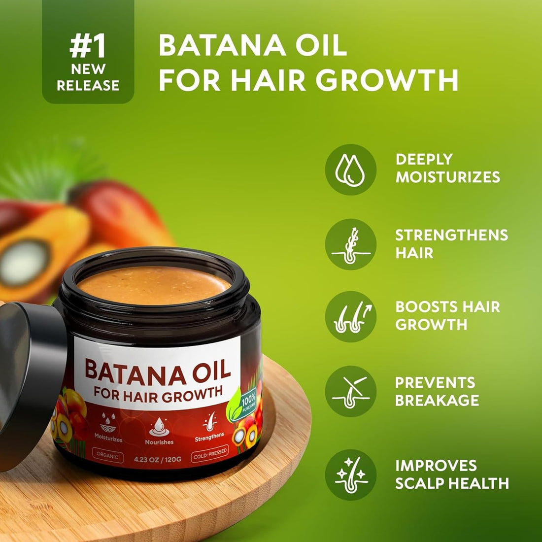 Veganic Hair Oil,100% Natural Growth With Caffeine,Biotin,Coconut,Macadamia,Rosemary and Castor for Growth,Thickening Hair Mask & Loss Treatment,60ml