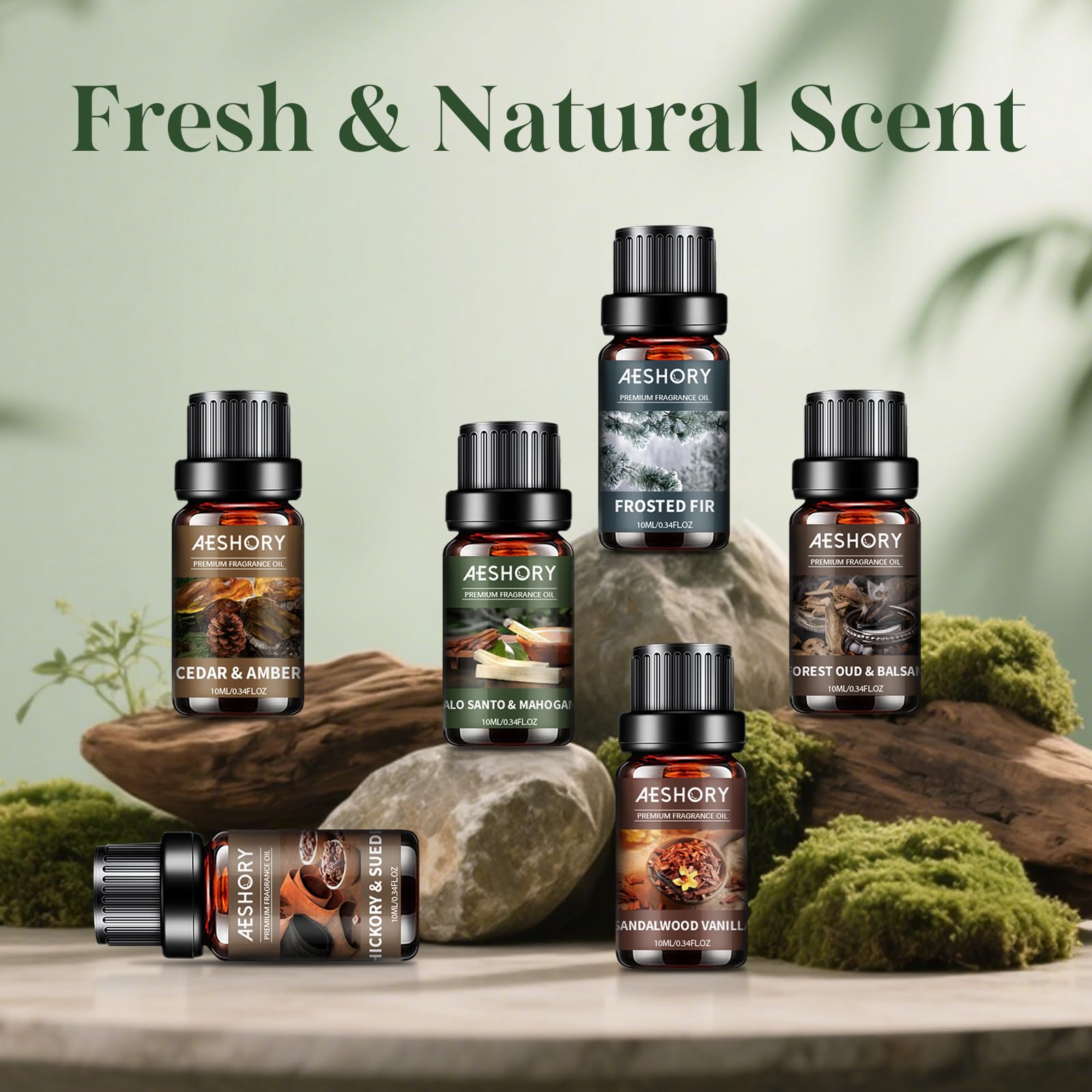 AESHORY 6 x 10ml Hotel Essential Oils Set, Premium Luxury Aroma Oil Scented Oil for Diffuser for Home, Humidifier, Candle Making, Air Freshening