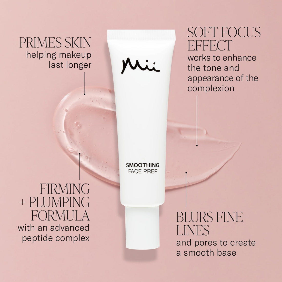Mii Cosmetics Primer Makeup, Smoothing Face Prep, Blurs Fine Lines and Pores, Firms and Plumps, Longer Lasting, 30 ml Halalzen
