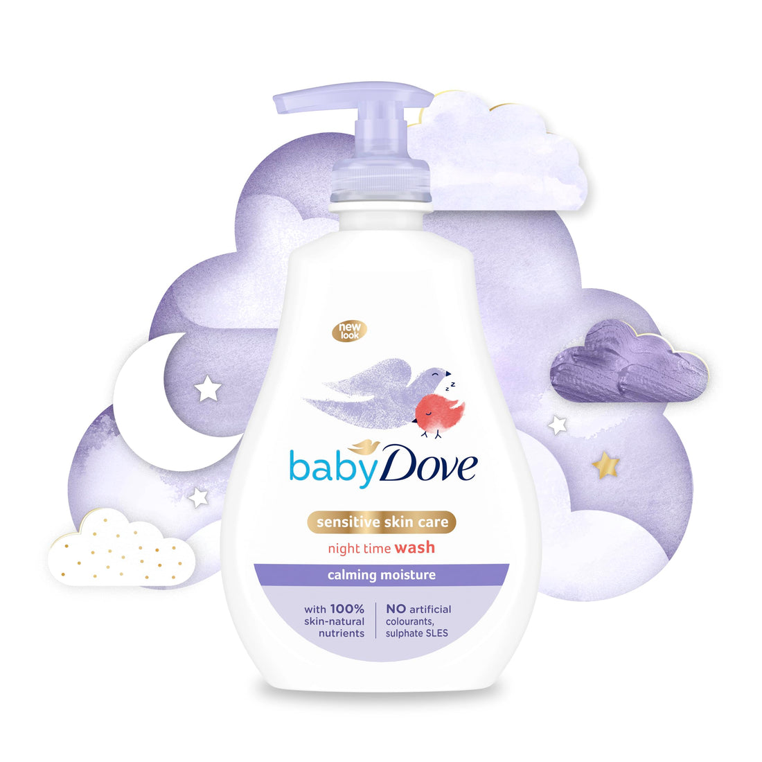 Baby Dove Calming Moisture Head to Toe Wash – Gentle Chamomile Baby Wash for Sensitive Skin, Relaxes & Soothe Before Bed, 3 x 400ml