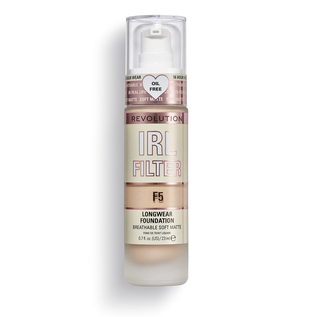 Makeup Revolution IRL Filter, Longwear Foundation, Medium to Full Coverage, Matte Finish, 16 Hour Wear, F5, Fair To Light Skin Tones, 23ml Halalzen
