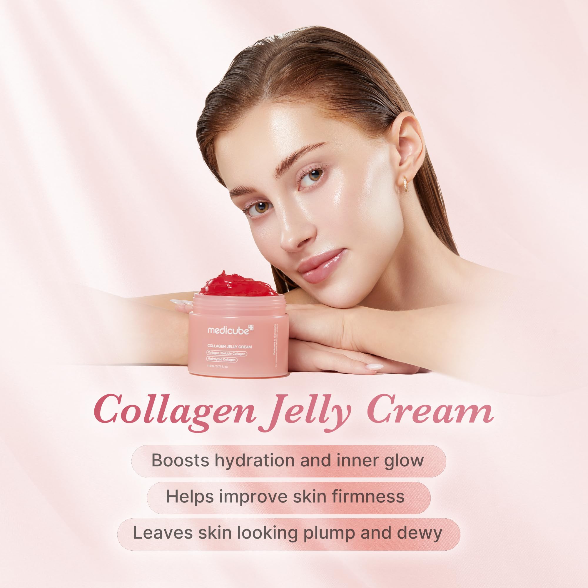 medicube Collagen Jelly Cream- Niacinamide & Freeze-Dried Hydrolyzed Collagen - Boosts skin's barrier hydration and gives 24h Glow & Lifted Look - Korean skincare (1.69 Fl Oz)