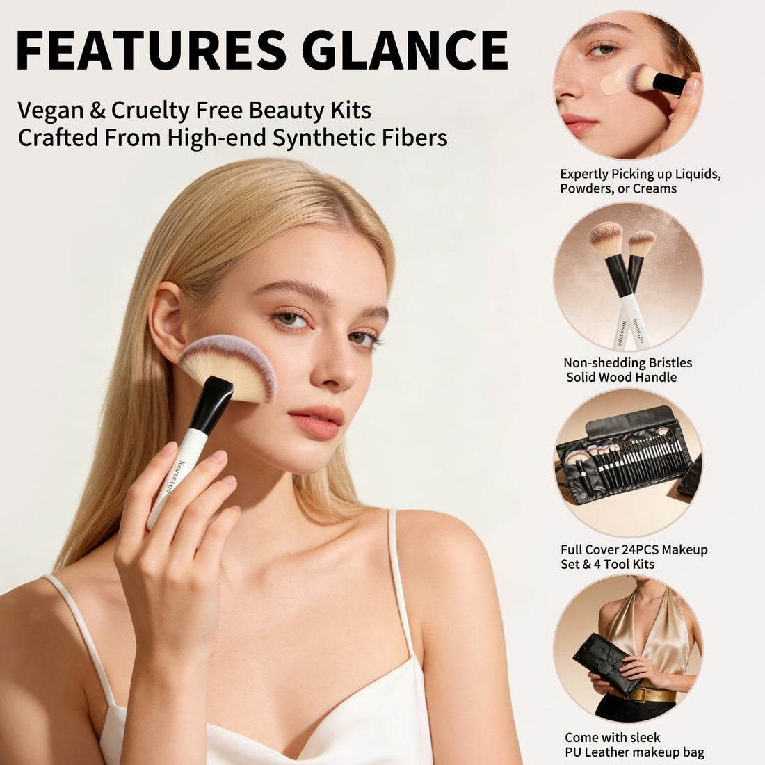 Makeup Brushes, Quality Make Up Brushes 28Pcs Makeup Brushes Set Professional & Beginner Make-up Sets & Case, Brushes & Sponges,Travel-Friendly Roll-up Beauty Gift Sets for Women, GREEN Halalzen