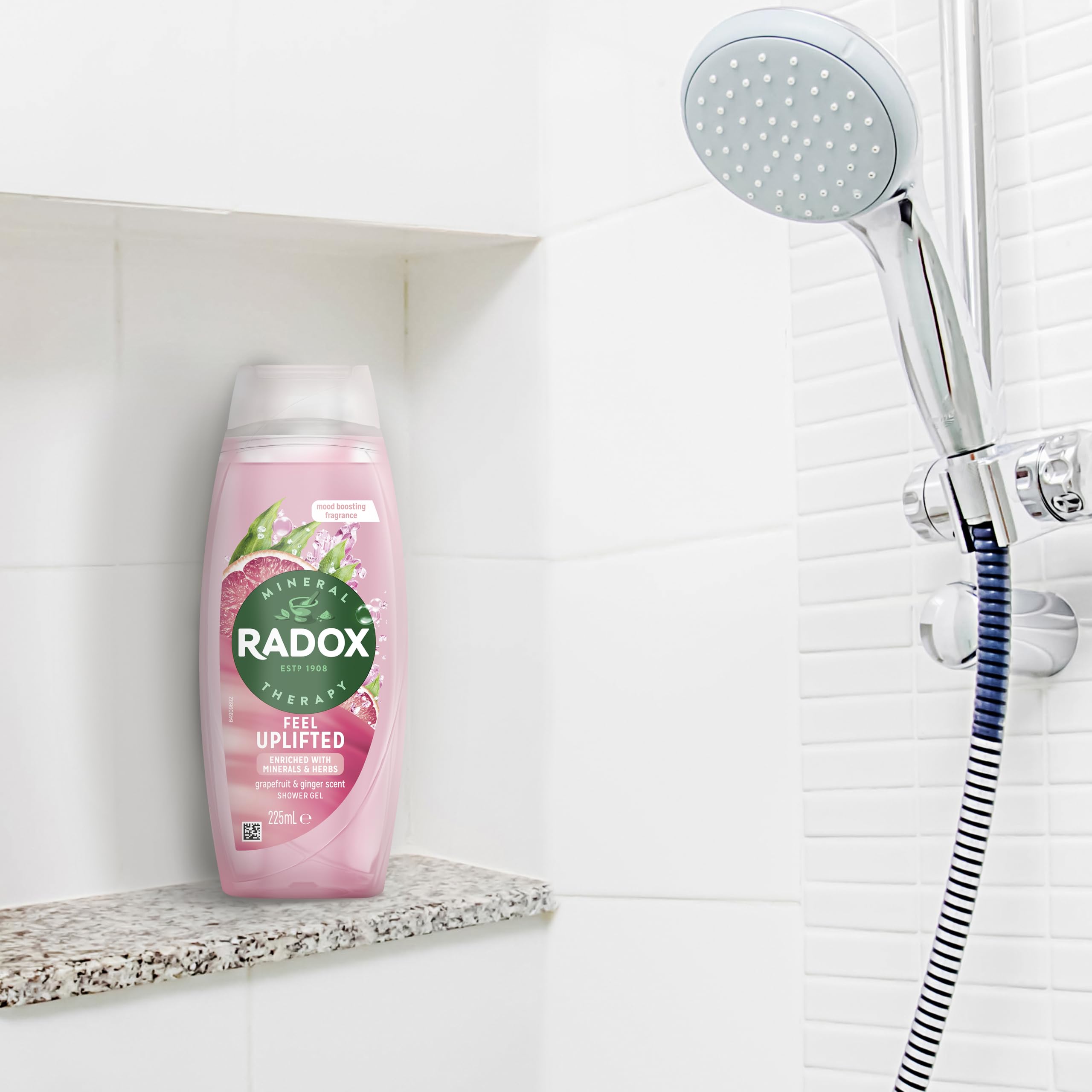 Radox Mineral Therapy Feel Uplifted Shower Gel body wash uniquely blended with minerals, herbs and a grapefruit & ginger scent for a mood-boosting experience 225 ml