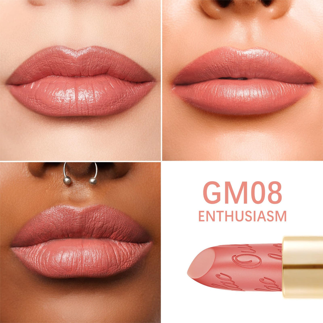 OULAC Metallic Shine Glitter Lipstick, Pink High Impact Lipcolor, Lightweight Soft and Ultra Hydrating, Long Lasting, Vegan & Cruelty-Free, Full-Coverage Lip Color 4.3 g/0.15 HIP & HIPPIE(11) Halalzen
