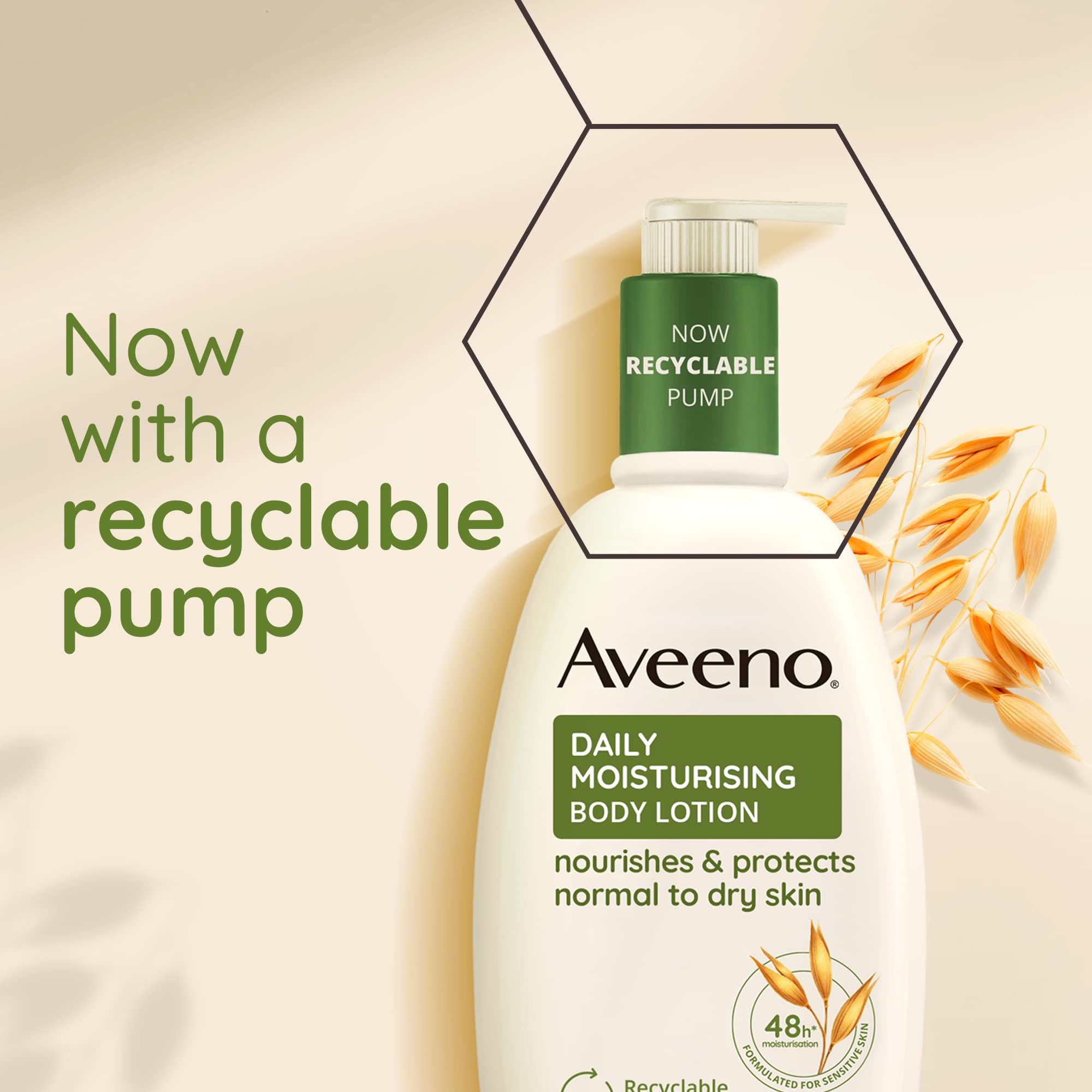 Aveeno Daily Moisturising Body Lotion 500 ml for Sensitive Skin, Enriched with Nourishing Oats, Provides Long-Lasting Hydration and Soothes Dry, Irritated Skin Effectively