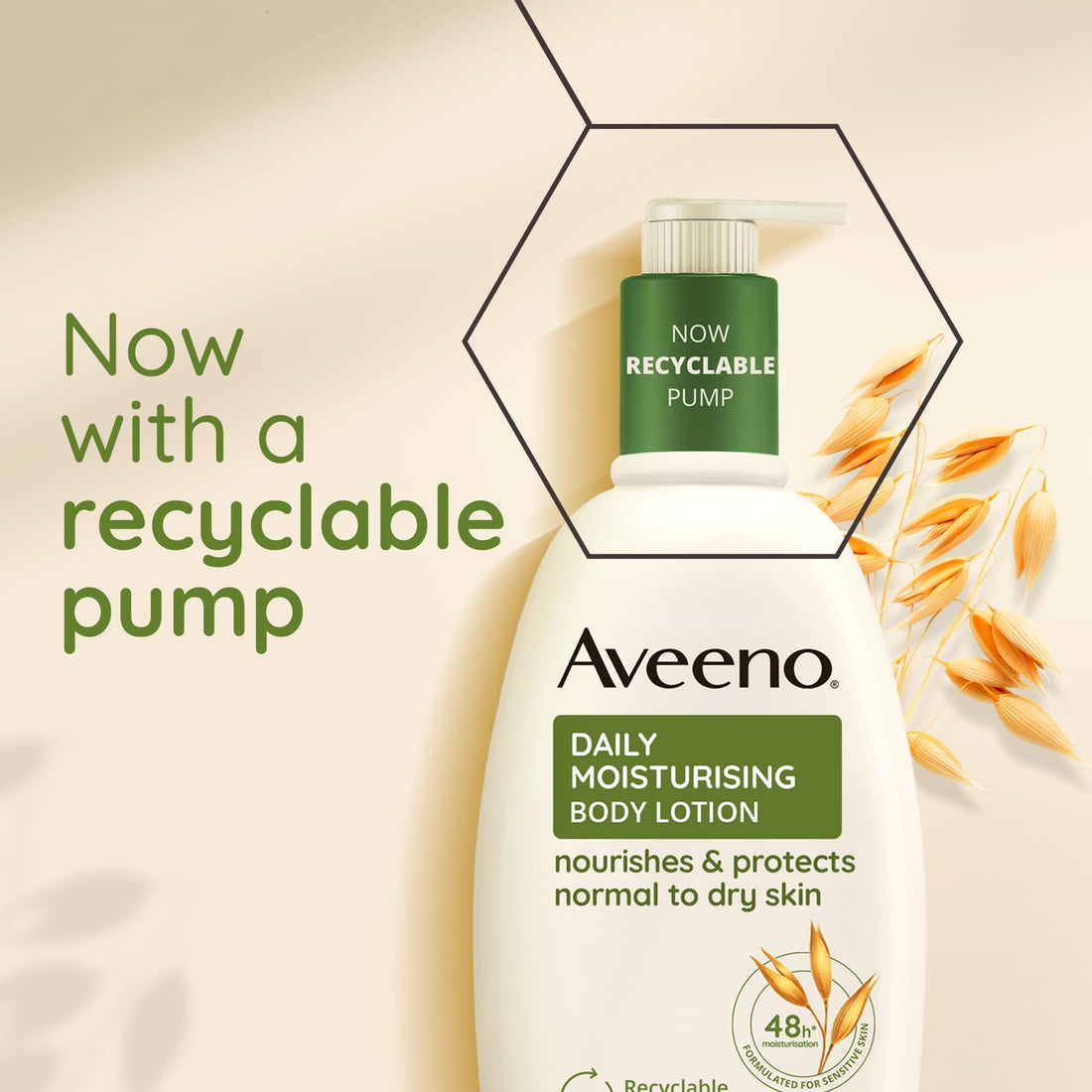 Aveeno Daily Moisturising Body Lotion 500 ml for Sensitive Skin, Enriched with Nourishing Oats, Provides Long-Lasting Hydration and Soothes Dry, Irritated Skin Effectively