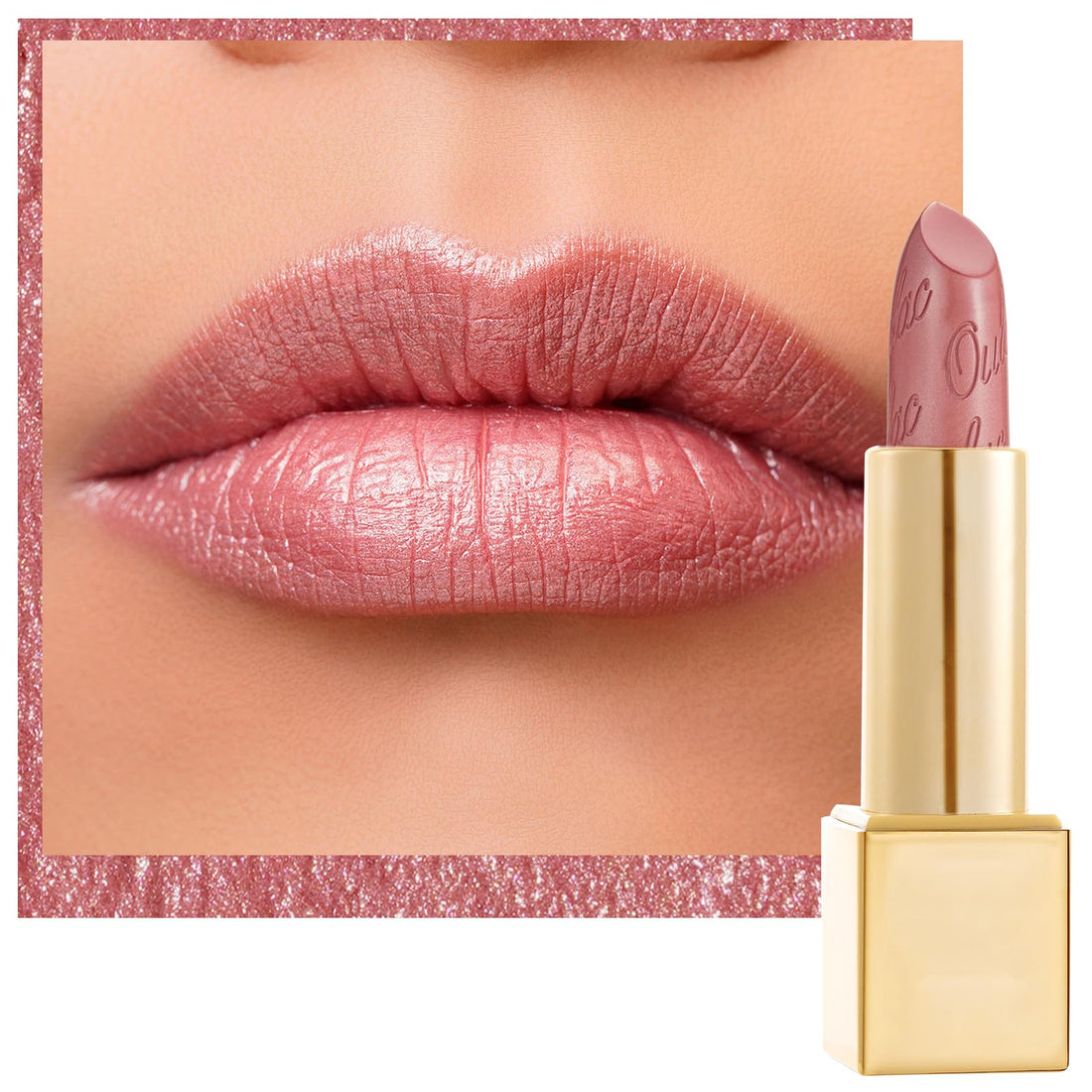 OULAC Metallic Shine Glitter Lipstick, Pink High Impact Lipcolor, Lightweight Soft and Ultra Hydrating, Long Lasting, Vegan & Cruelty-Free, Full-Coverage Lip Color 4.3 g/0.15 HIP & HIPPIE(11) Halalzen