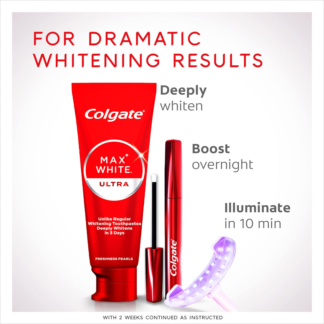 Colgate Max White Ultra+ Enamel Toothpaste 75ml, Whitens Deep Stains for 5X Whiter Teeth, ActiveShine Technology Smoothes Enamel Surface to Reflect Light, Protects and Remineralises Enamel