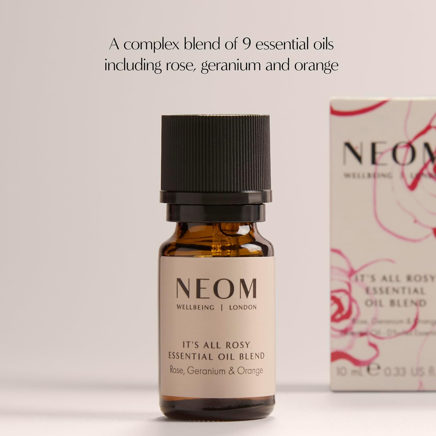 NEOM It's All Rosy Essential Oil Blend 10ml I Rose, Geranium and Orange I 100% Natural Blend of 11 Essential Oils I Up to 30 uses I Uplift Your Mood I Mother's Day Gift I Cruelty Free