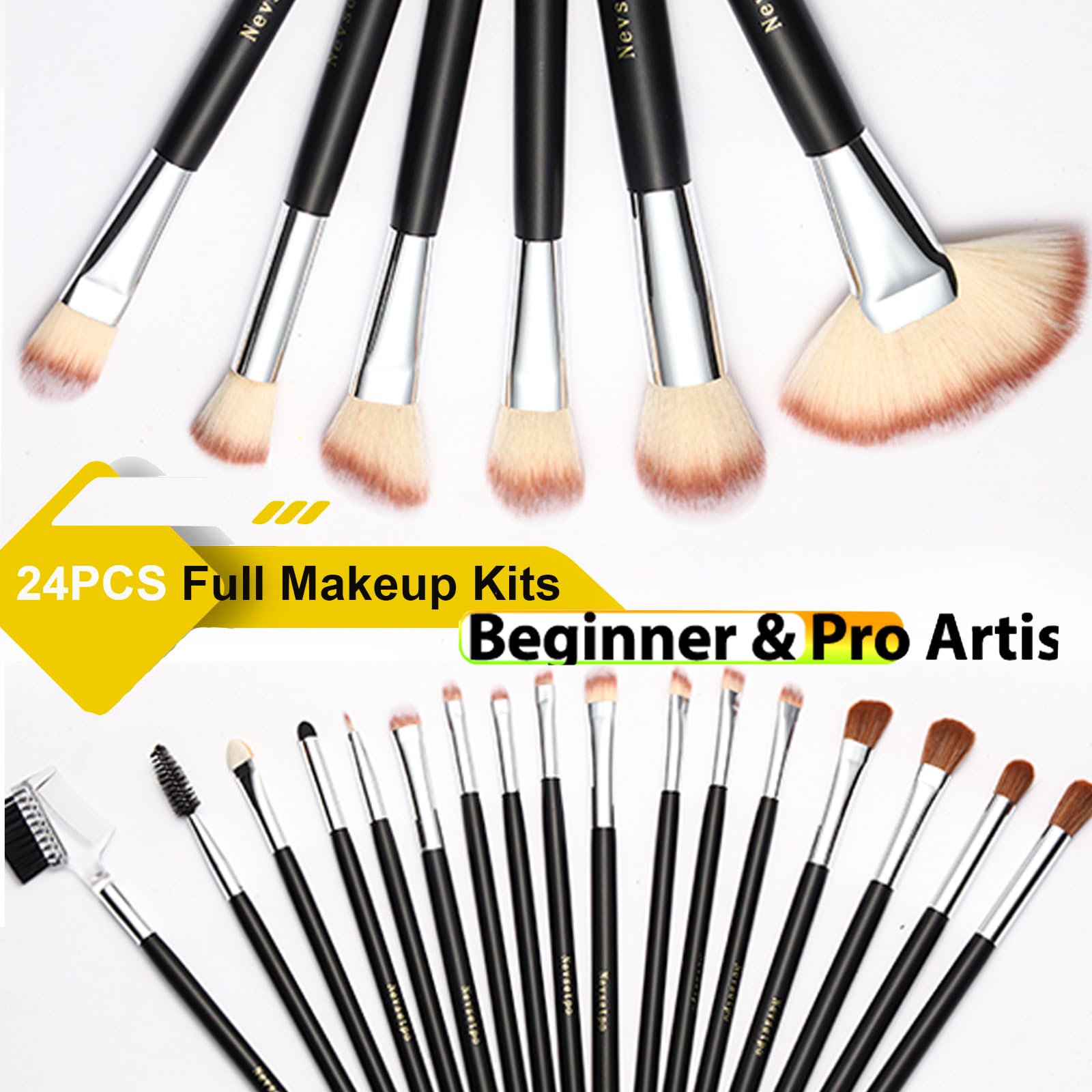 Makeup Brushes, Quality Make Up Brushes 28Pcs Makeup Brushes Set Professional & Beginner Make-up Sets & Case, Brushes & Sponges,Travel-Friendly Roll-up Beauty Gift Sets for Women, GREEN Halalzen
