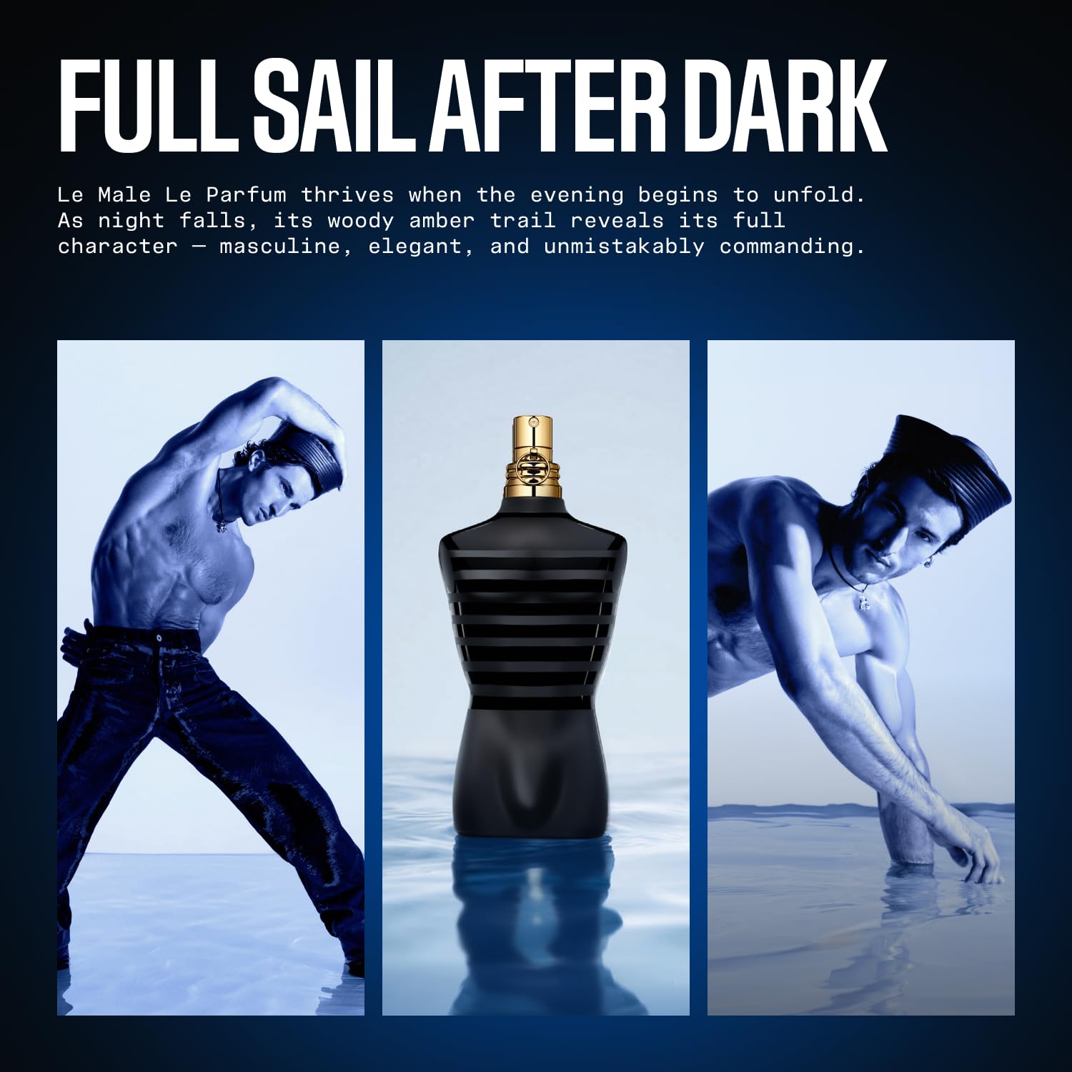 Jean Paul Gaultier Le Male Le Parfum - Eau de Parfum Intense Boisé Ambré pour Homme - Cardamome, Lavande & Iris, Vanille - Vaporisateur Parfum Homme, 125 ml