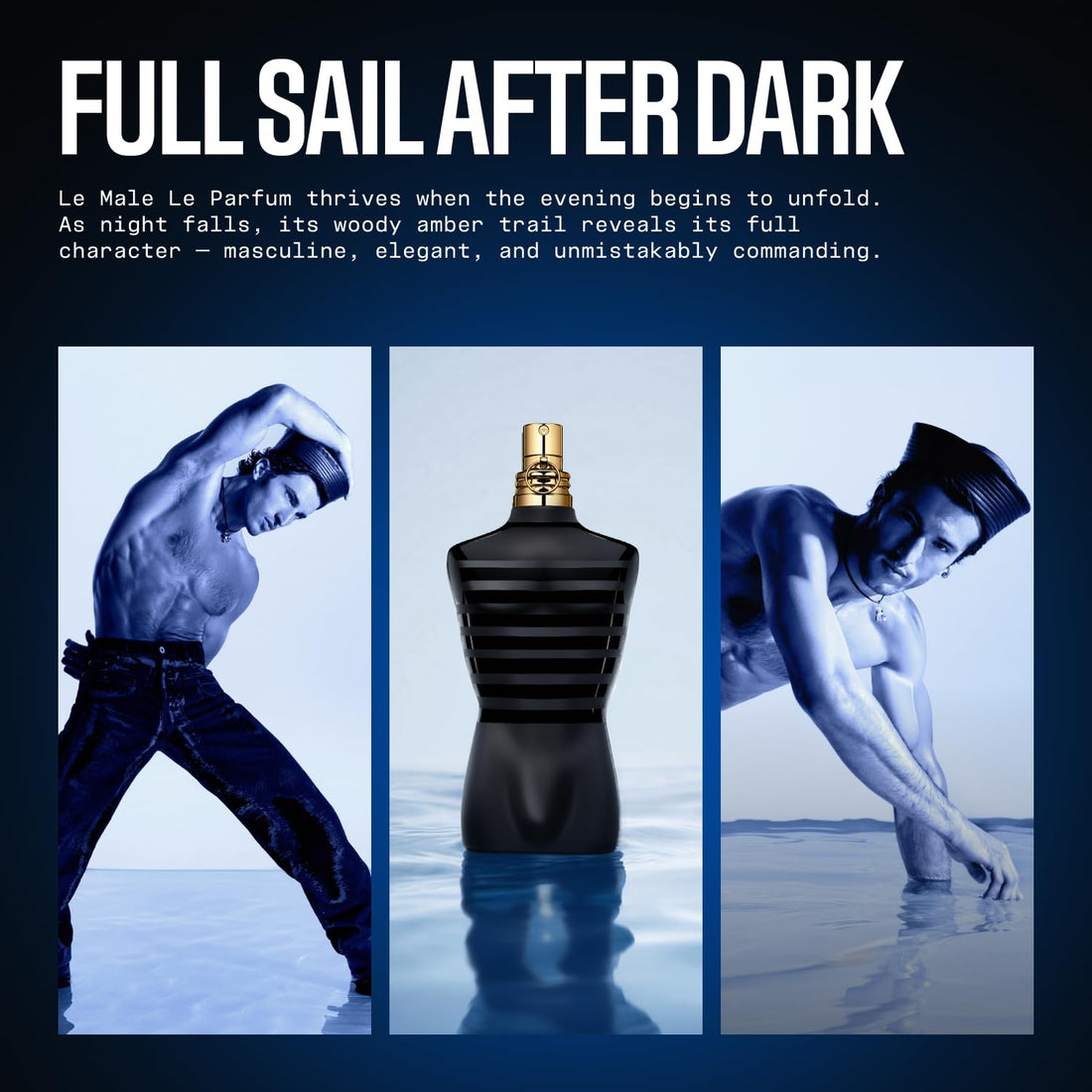 Jean Paul Gaultier Le Male Le Parfum - Eau de Parfum Intense Boisé Ambré pour Homme - Cardamome, Lavande & Iris, Vanille - Vaporisateur Parfum Homme, 125 ml