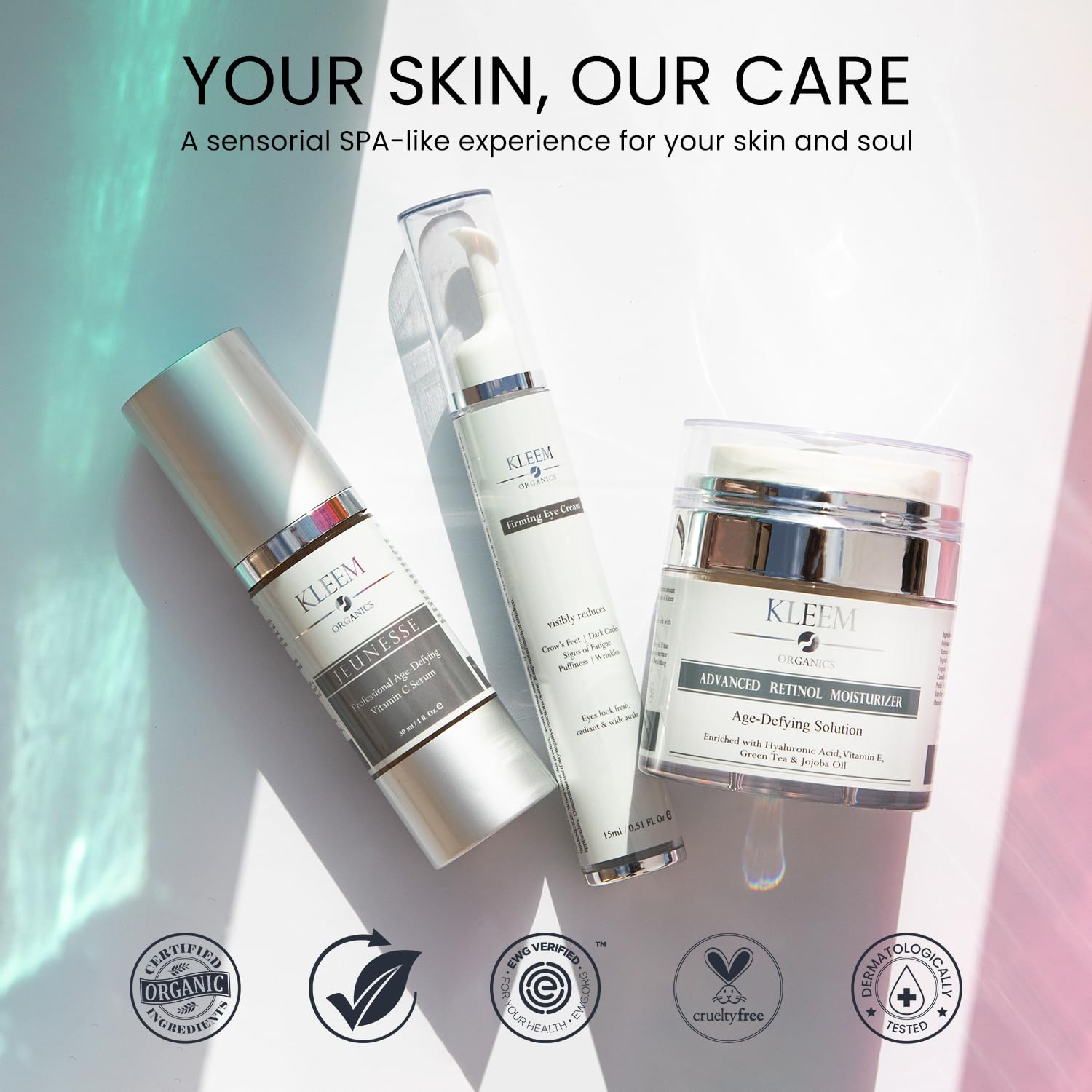 Kleem Retinol Night Cream – Anti Wrinkle Face Cream with Hyaluronic Acid & Panthenol – Anti Aging Cream for Fine Lines, Dark Spots & Uneven Skin Tone – Gentle Formula, 50ml