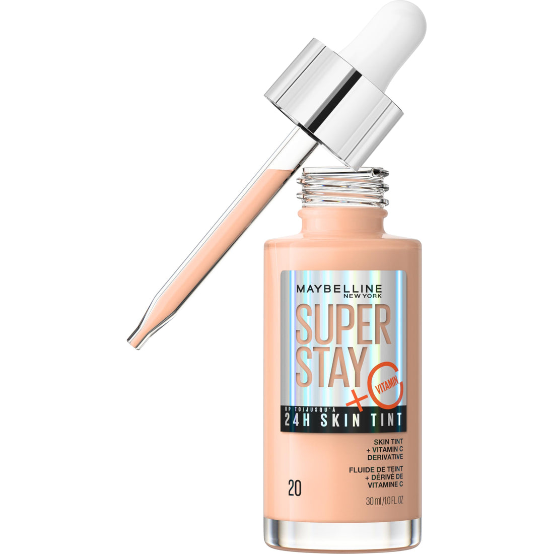 Maybelline Super Stay Skin Tint Foundation, With Vitamin C*, Brighten and Glow Serum Foundation with Long-Lasting, Buildable Coverage, Up to 24H Wear, Vegan Formula, Shade 06 Halalzen