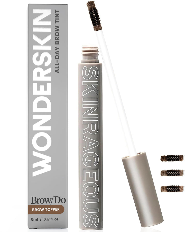 Wonderskin Brow/Do Eyebrow Gel Topper - Skinrageous All-Day Eyebrow Tint Mascara, Long-Lasting, Waterproof & Transfer-Proof Brow Gel Topper (Dark Brunette) Halalzen