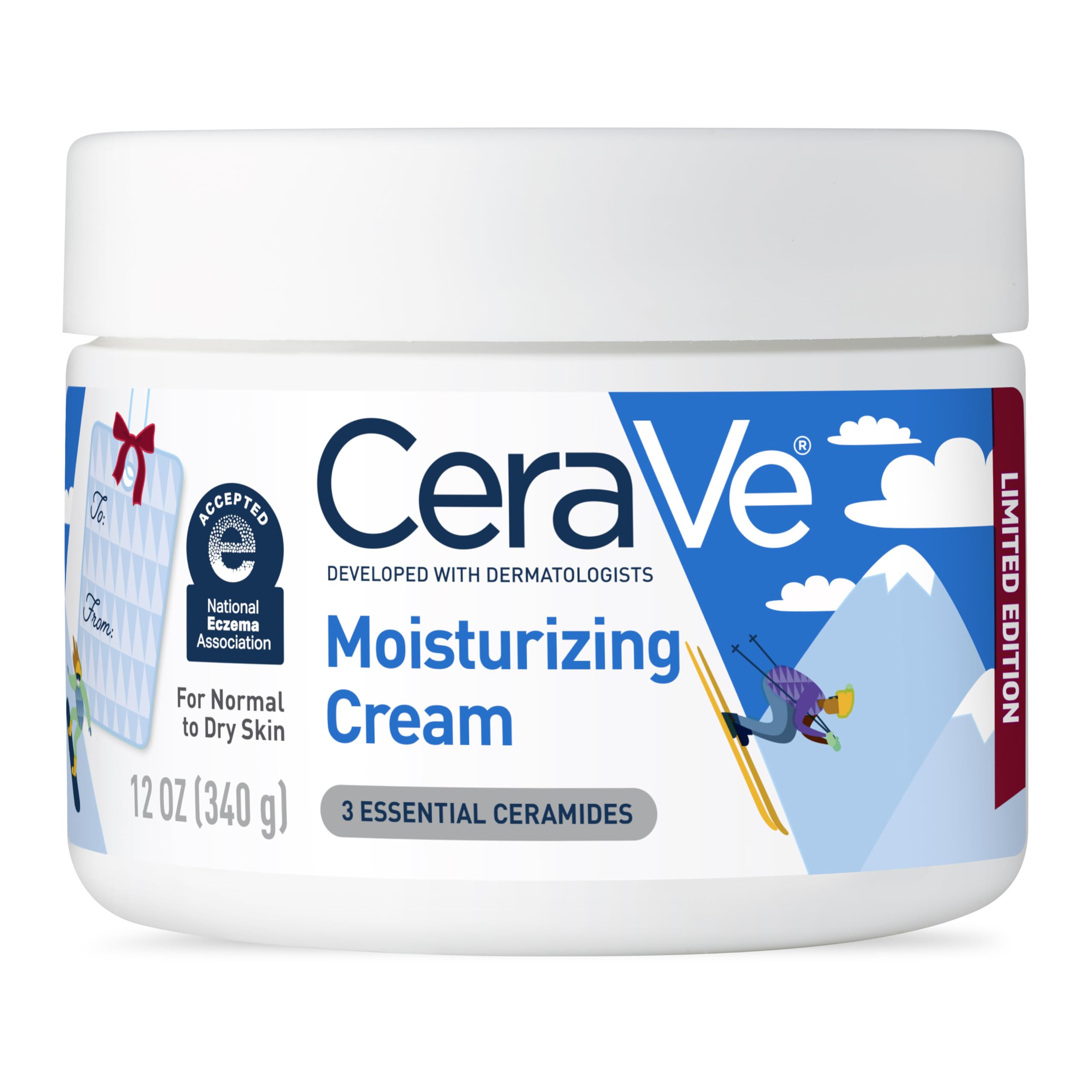 CeraVe Moisturizing Cream, Body and Face Moisturizer for Dry Skin, Body Cream with Hyaluronic Acid and Ceramides, Daily Moisturizer, Oil-Free, Fragrance Free, Non-Comedogenic, 19 Ounce Halalzen