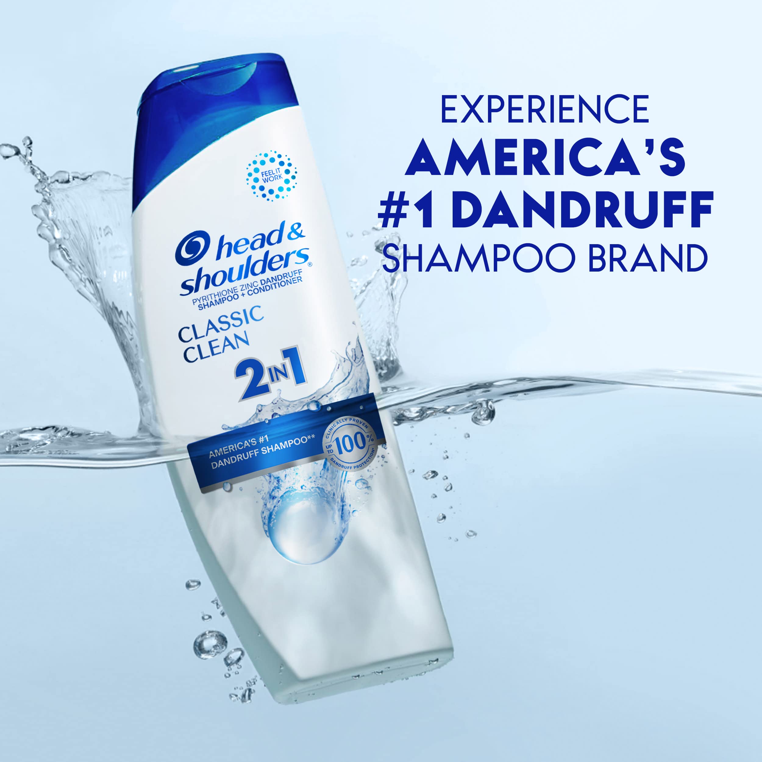 Head & Shoulders Anti-Dandruff Shampoo and Conditioner, Classic Clean 2-in-1, 1% Pyrithione Zinc, Flake Control, Deep Clean, Scalp Care, Fresh Scent, 8.45 fl oz Halalzen
