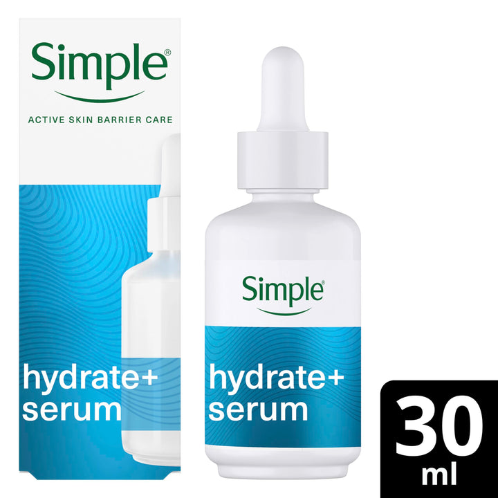 Simple Hydrate+ 3% Hyaluronic Acid + Vitamin B5 Face Serum skin care suitable for daily use on all skin types for hydrated, softer skin 30 ml Halalzen