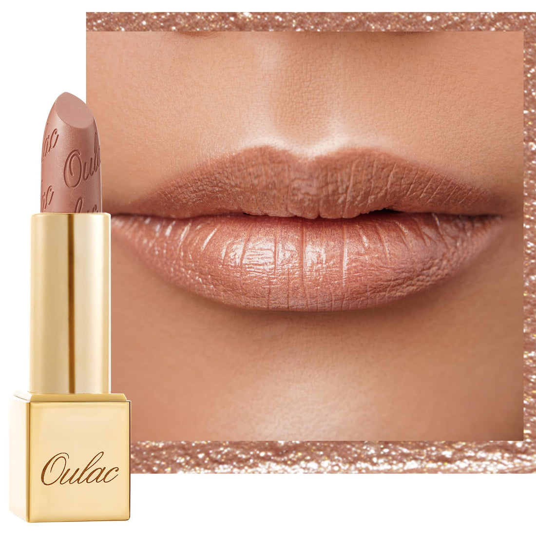 OULAC Metallic Shine Glitter Lipstick, Pink High Impact Lipcolor, Lightweight Soft and Ultra Hydrating, Long Lasting, Vegan & Cruelty-Free, Full-Coverage Lip Color 4.3 g/0.15 HIP & HIPPIE(11) Halalzen