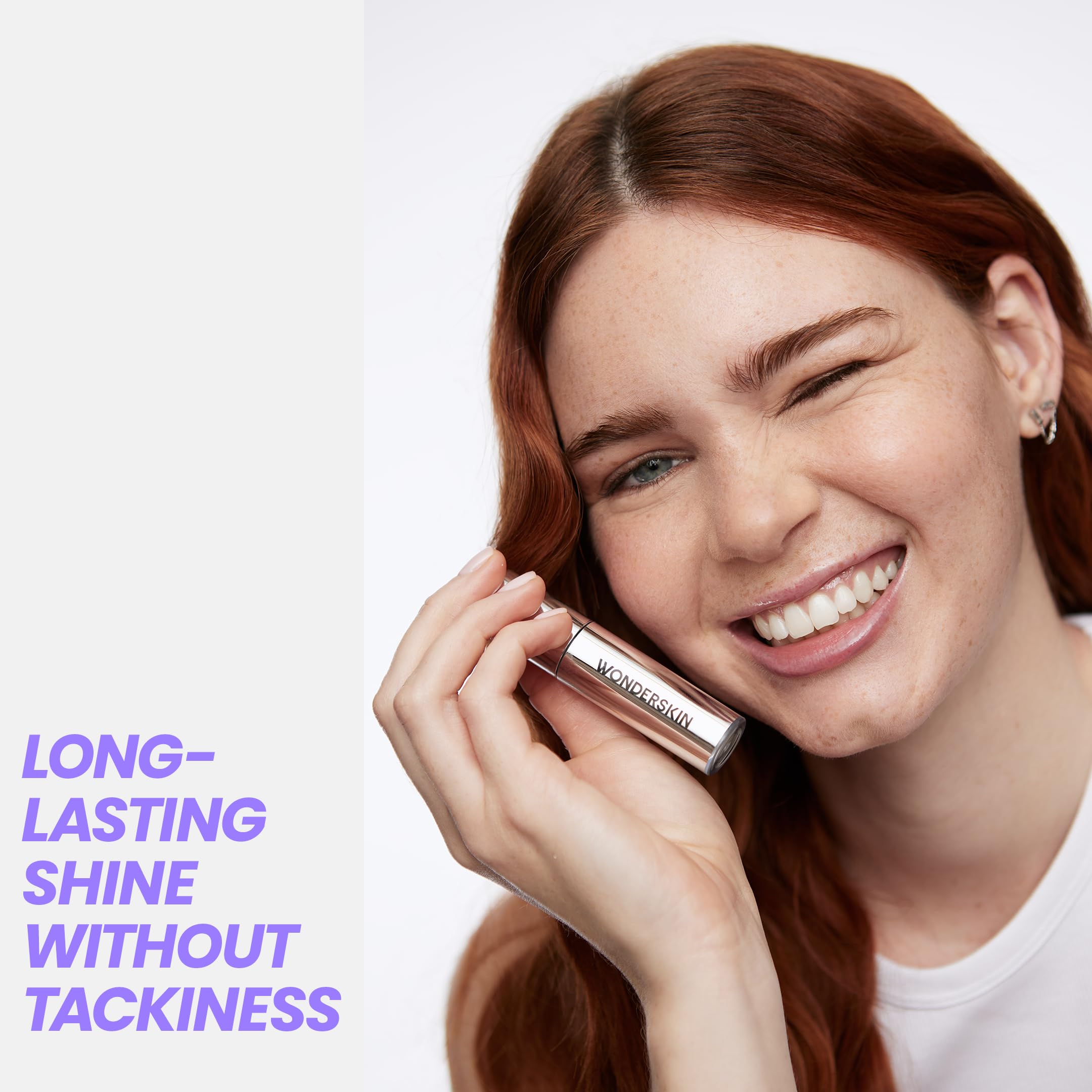 Wonderskin Lip Oil Rehab Serum - Color Changing Lip Oil from Clear to Pink - PH-activated, Non-sticky & Hydrating Tinted Serum for Dry Lips (Kissed)