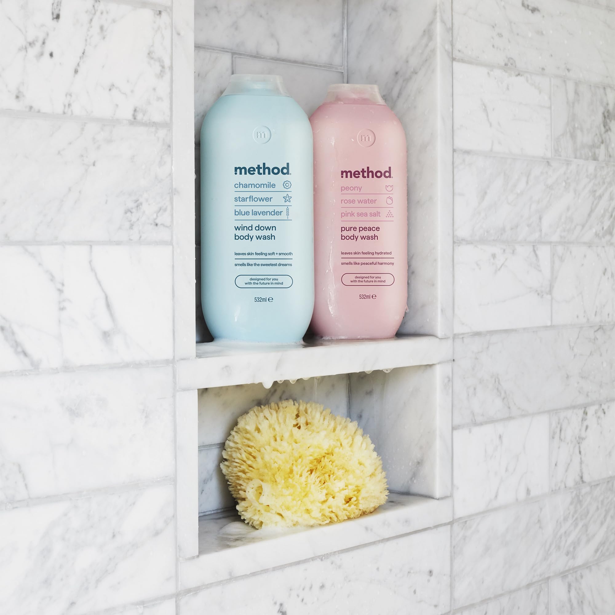 Method Body Wash, Daily Zen, Shower Gel, Vibrant Cucumber, Seaweed and Green Tea Scent, Pack of 1, 532ml