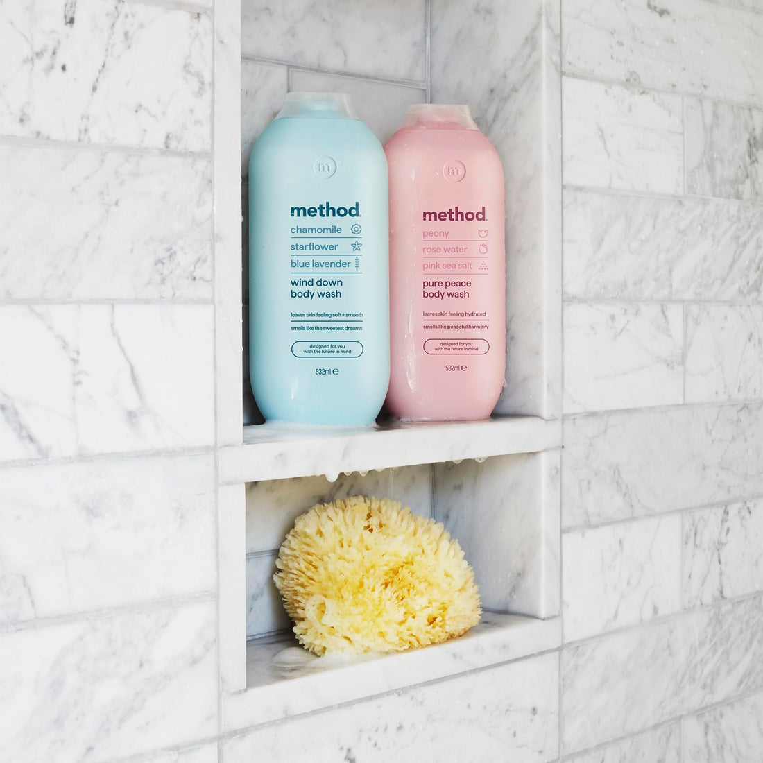 Method Body Wash, Daily Zen, Shower Gel, Vibrant Cucumber, Seaweed and Green Tea Scent, Pack of 1, 532ml