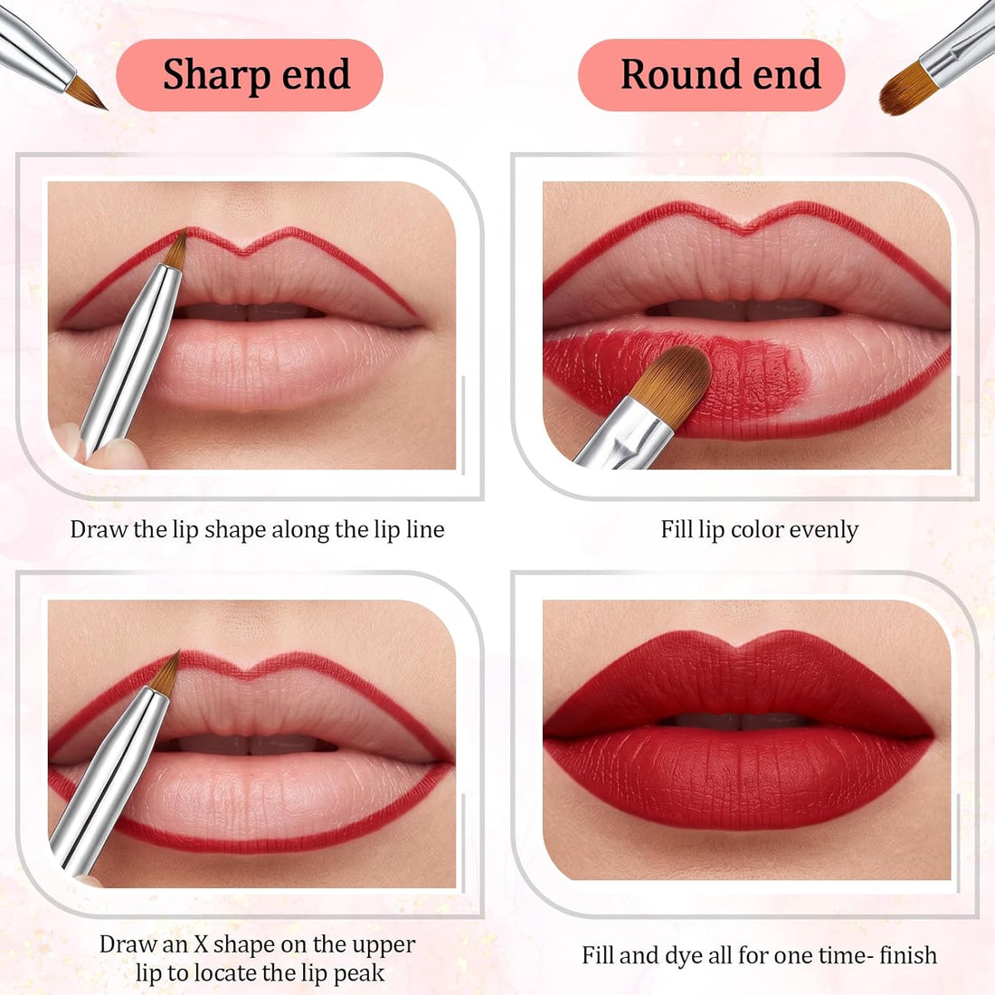 Bremorou 2PCS Lip Brush for Lipstick Double Ended Retractable Lipstick Brush Halalzen
