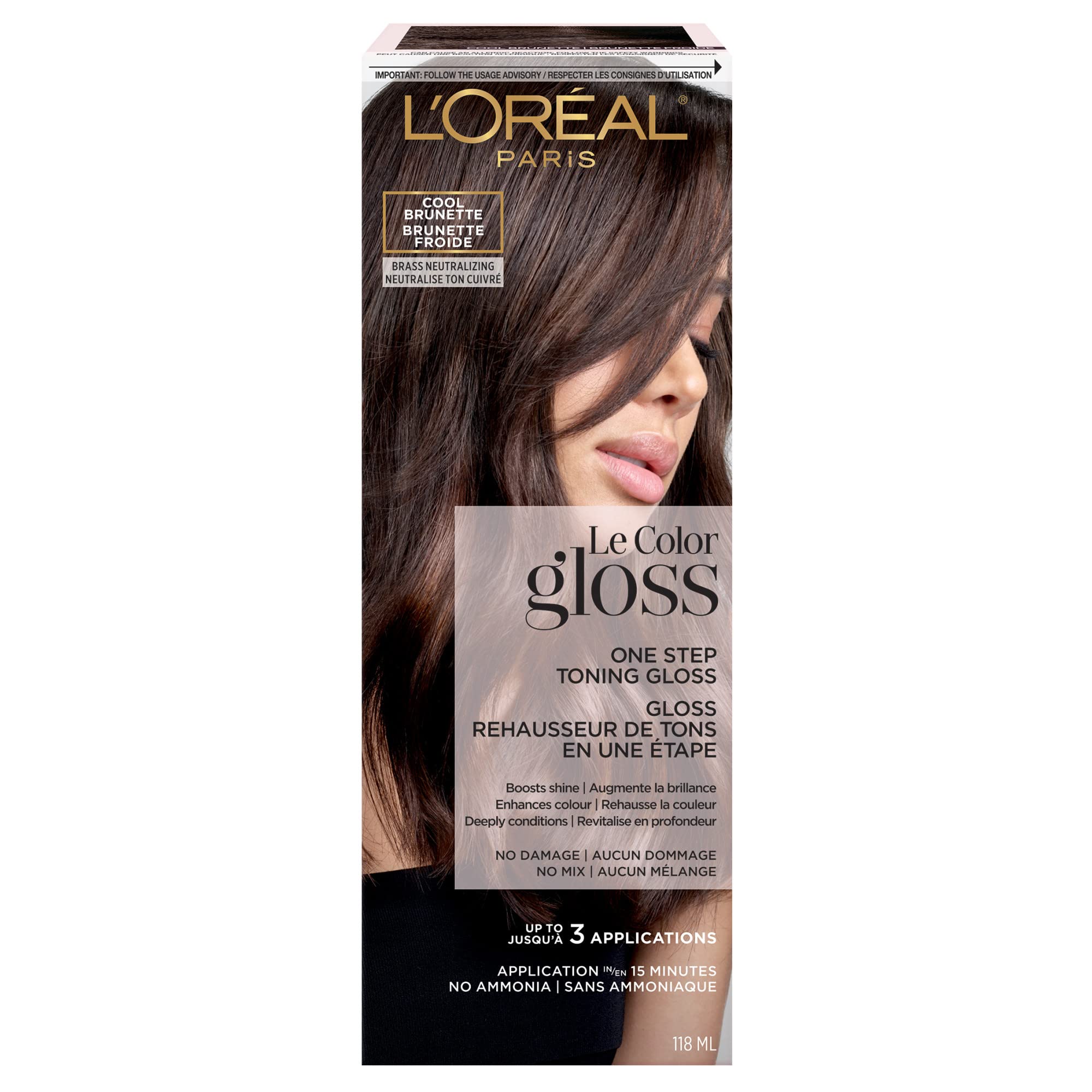 L’Oreal Paris Le Color Gloss One Step In-Shower Toning Hair Gloss for Bleached Hair, Neutralizes Brass, Conditions & Boosts Shine, Platinum Pearl, 4 Ounce