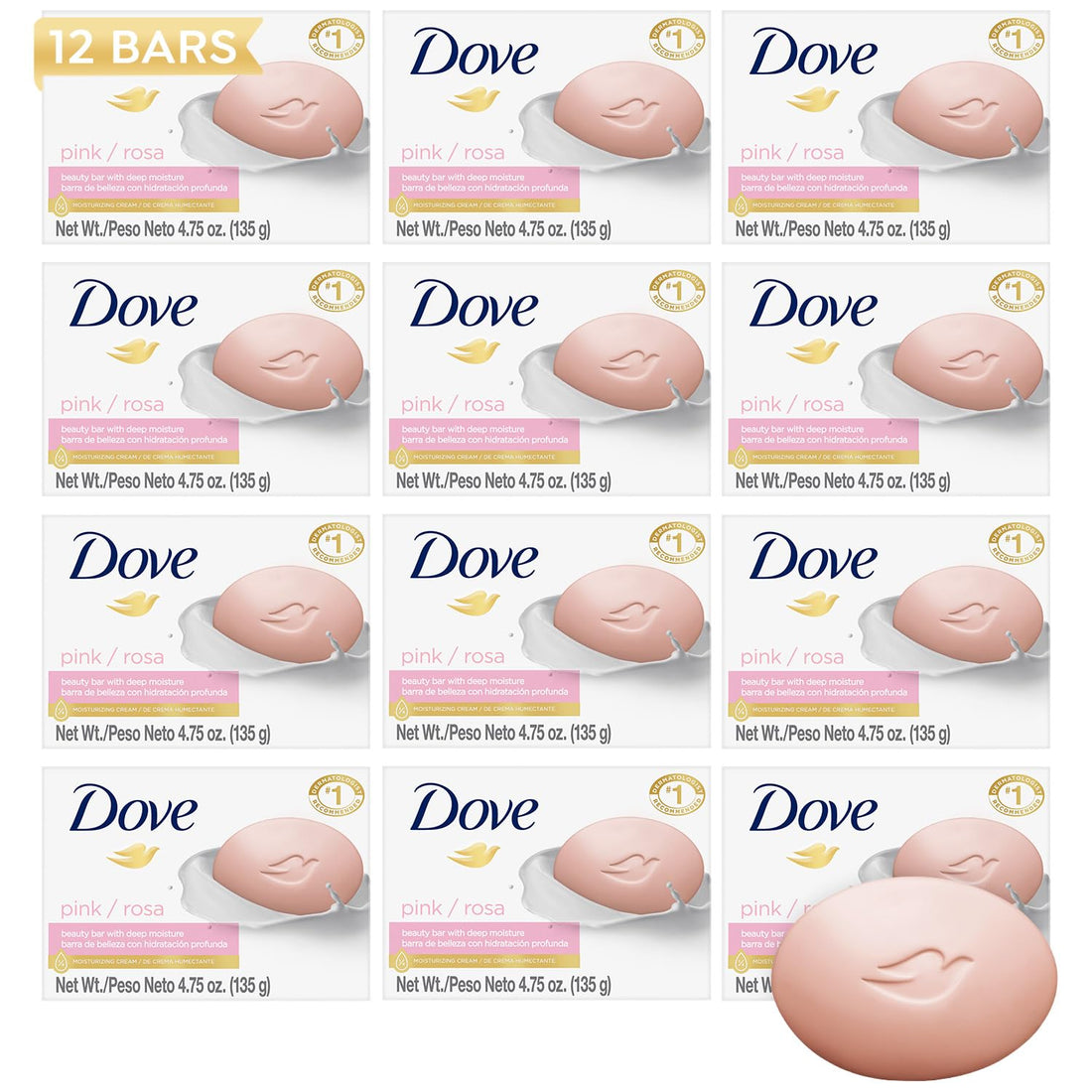 Dove Beauty Bar Soap Shea Butter, 8 Bars for Nourished, Radiant Skin, Enriches Skin 3.75 oz