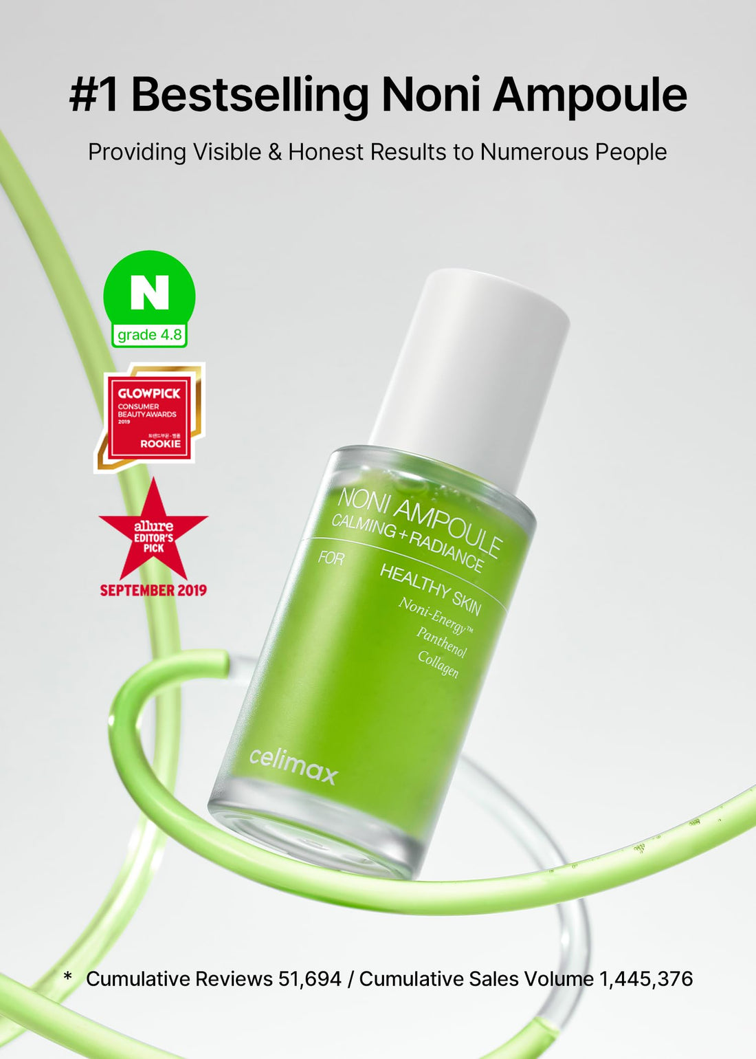 celimax Noni Energy Ampoule 50ml | with Noni Extract, Hydrating, Moisturizing & Soothing Serum for Wrinkles & Fine Lines, Mild Ampoule For Face Halalzen