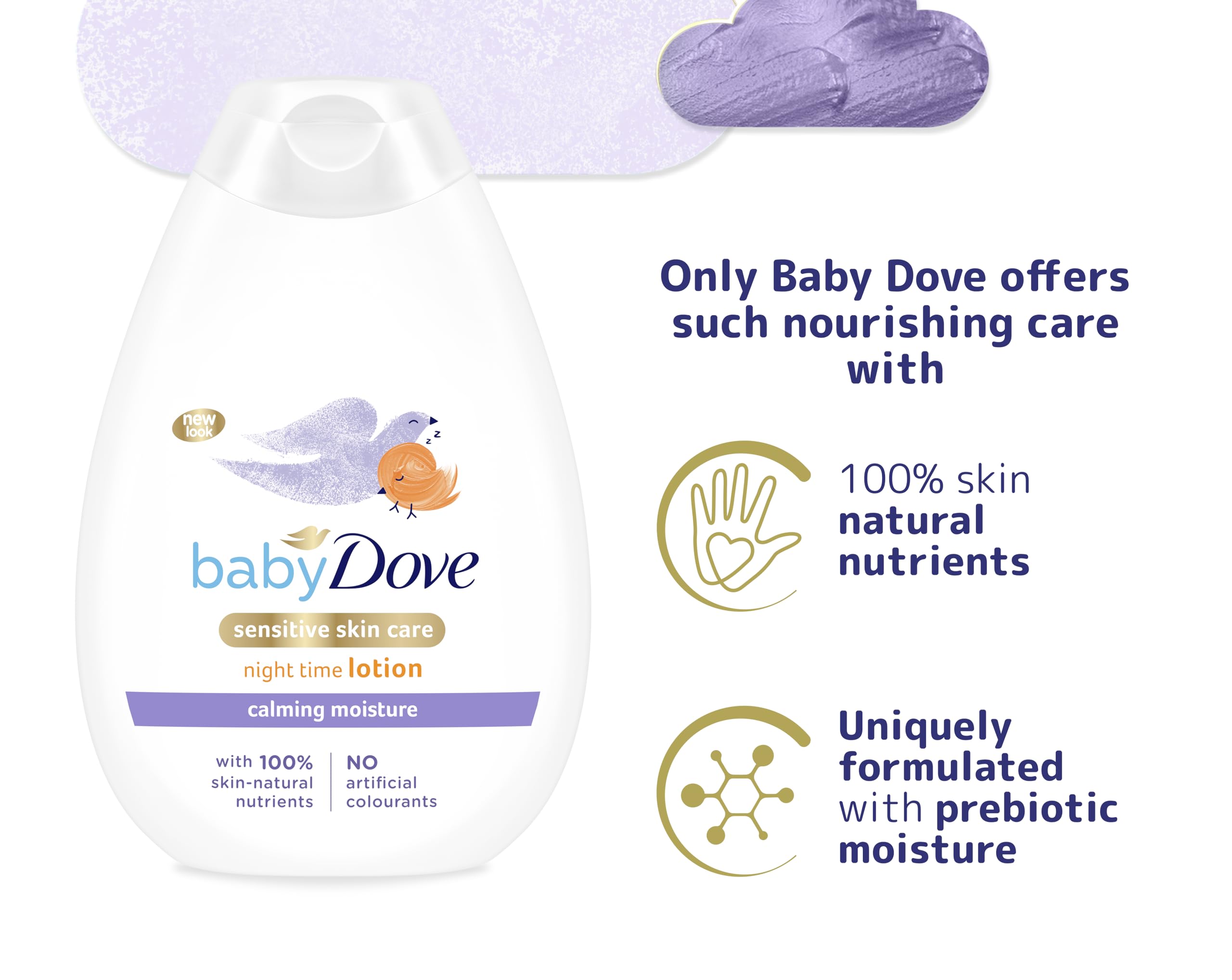 Baby Dove Calming Night Time Lotion – Gentle Chamomile Baby Moisturiser for Sensitive Skin, Relaxes & Soothe Before Bed, 3 x 400ml Halalzen