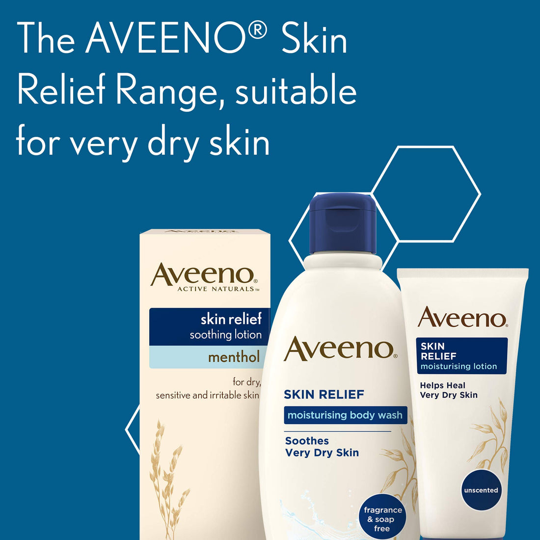 Aveeno Skin Relief Moisturising Lotion, With Soothing Triple Oat Complex & Shea Butter, Suitable For Sensitive Skin, 72-Hour Intense Hydration, Helps Relieve Very Dry and Tight Skin, Unscented, 500ml