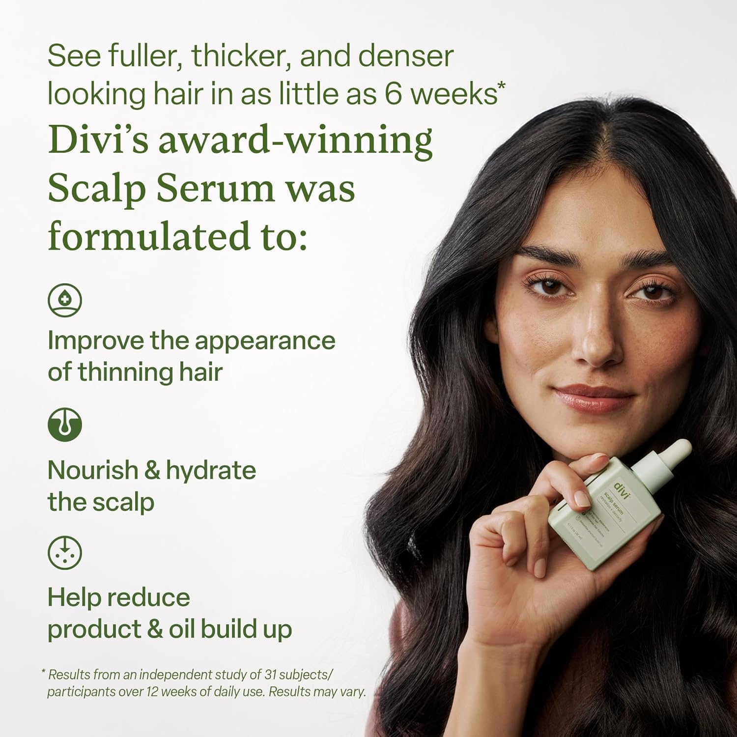 Divi Scalp Serum for Thinning Hair Clinically Tested, Non-Greasy Formula with Amino Acids, Caffeine & Rosemary Oil Promotes Healthy Scalp & Fuller-Looking Hair, Reduces Oil & Product Buildup