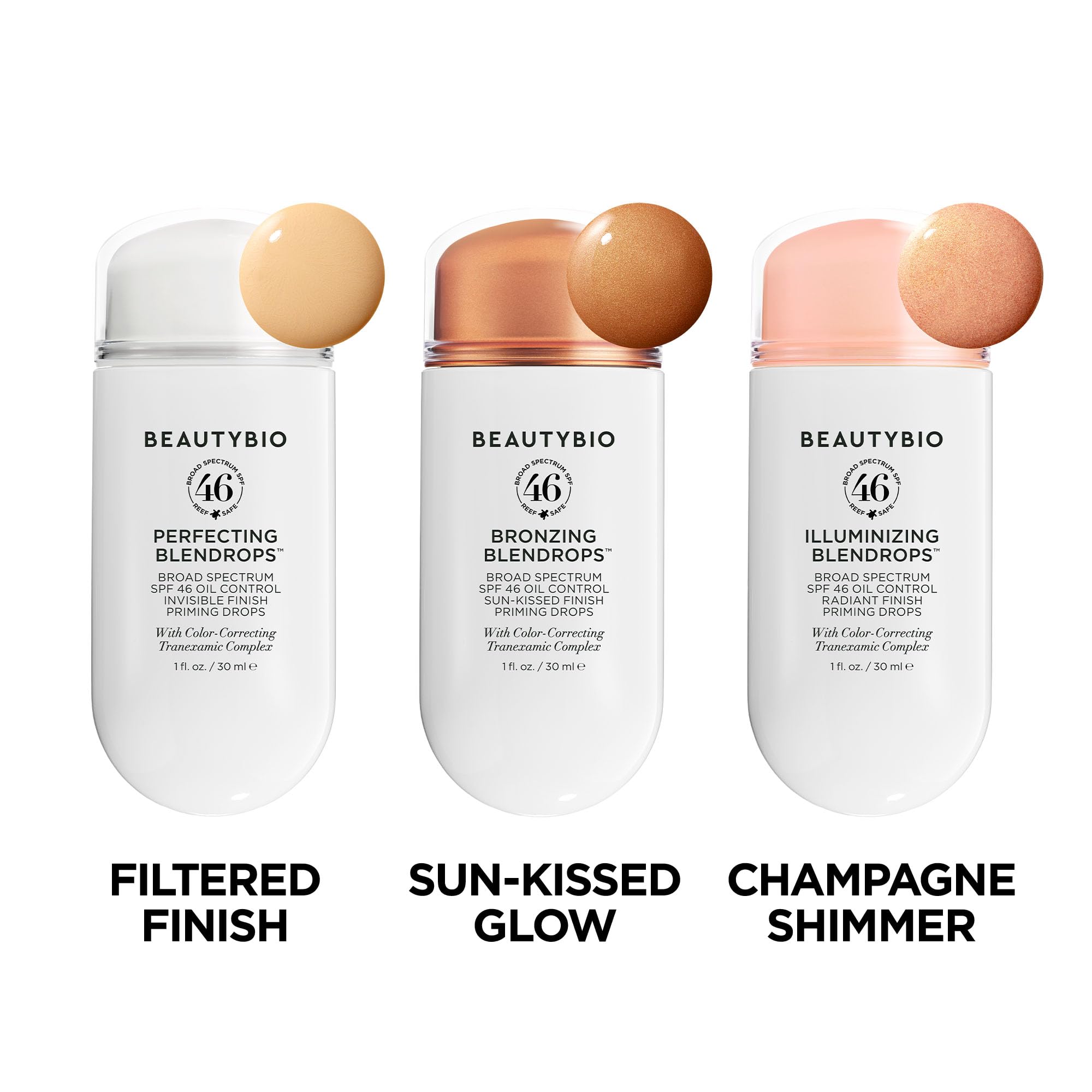BeautyBio BLENDROPS. Broad Spectrum SPF 46 Oil-Control Priming Drops With Color-Correcting Tranexamic Complex Halalzen