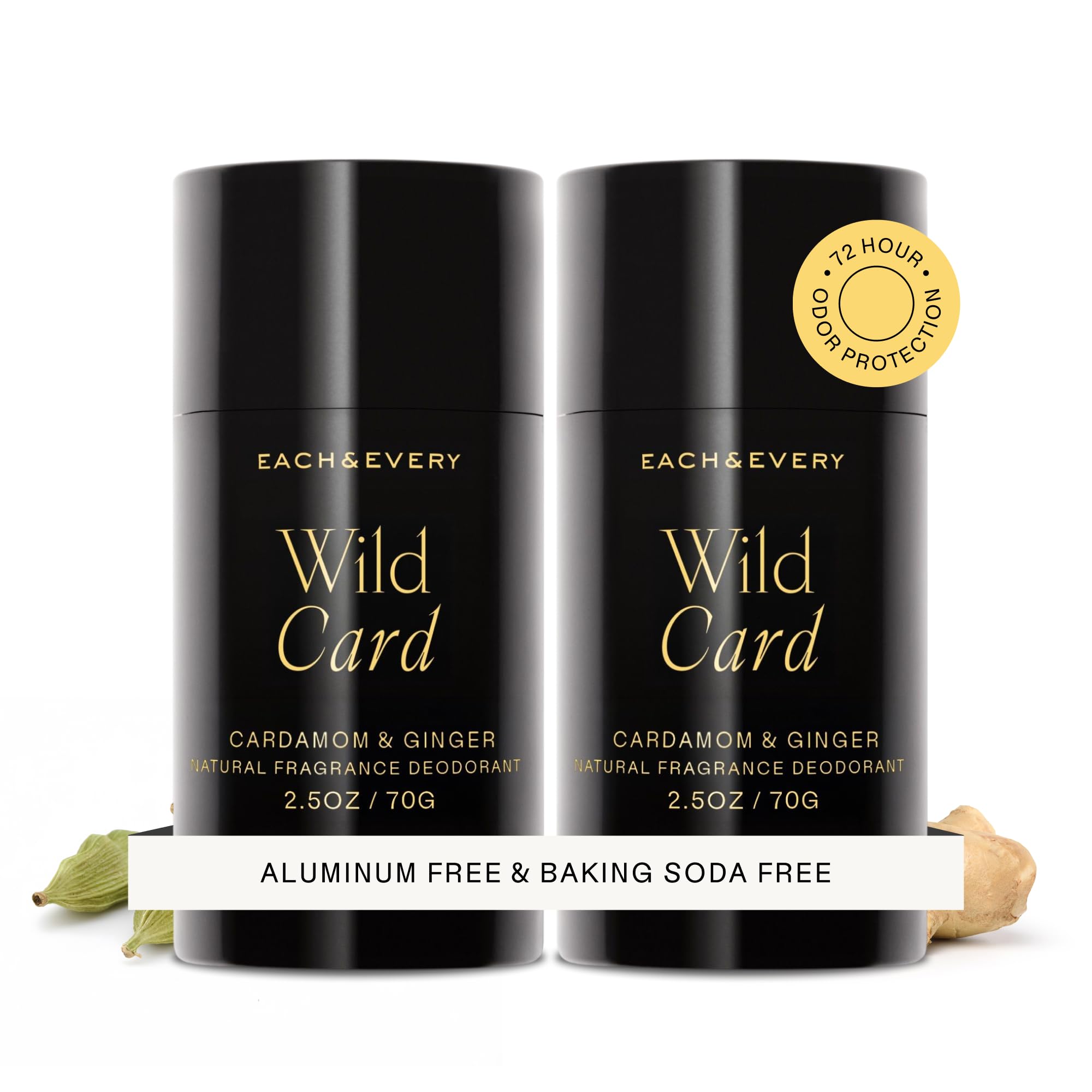 Each & Every Déodorant sans Aluminium pour Femme et Homme, Lavande & Citron - Déodorant Entièrement Naturel pour Peaux Sensibles, Vérifié par l'EWG - Propre, Sans Bicarbonate de Soude, Parfum à Base de Plantes - 70g, Lot de 2